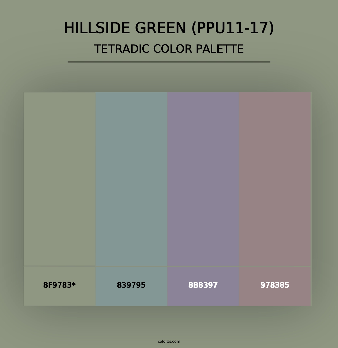 Hillside Green (PPU11-17) - Tetradic Color Palette