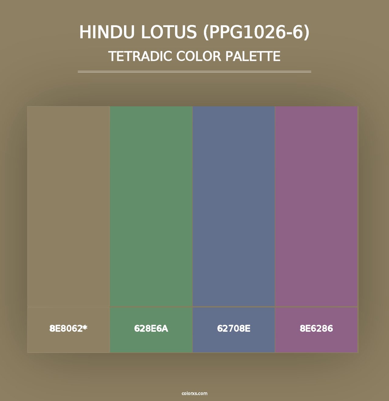 Hindu Lotus (PPG1026-6) - Tetradic Color Palette