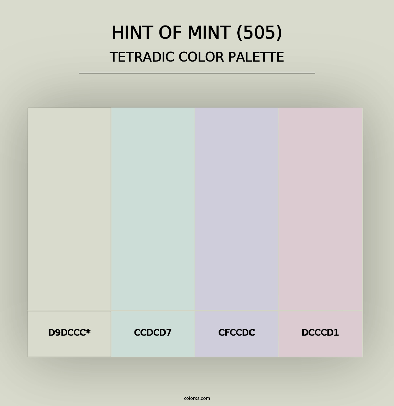 Hint of Mint (505) - Tetradic Color Palette