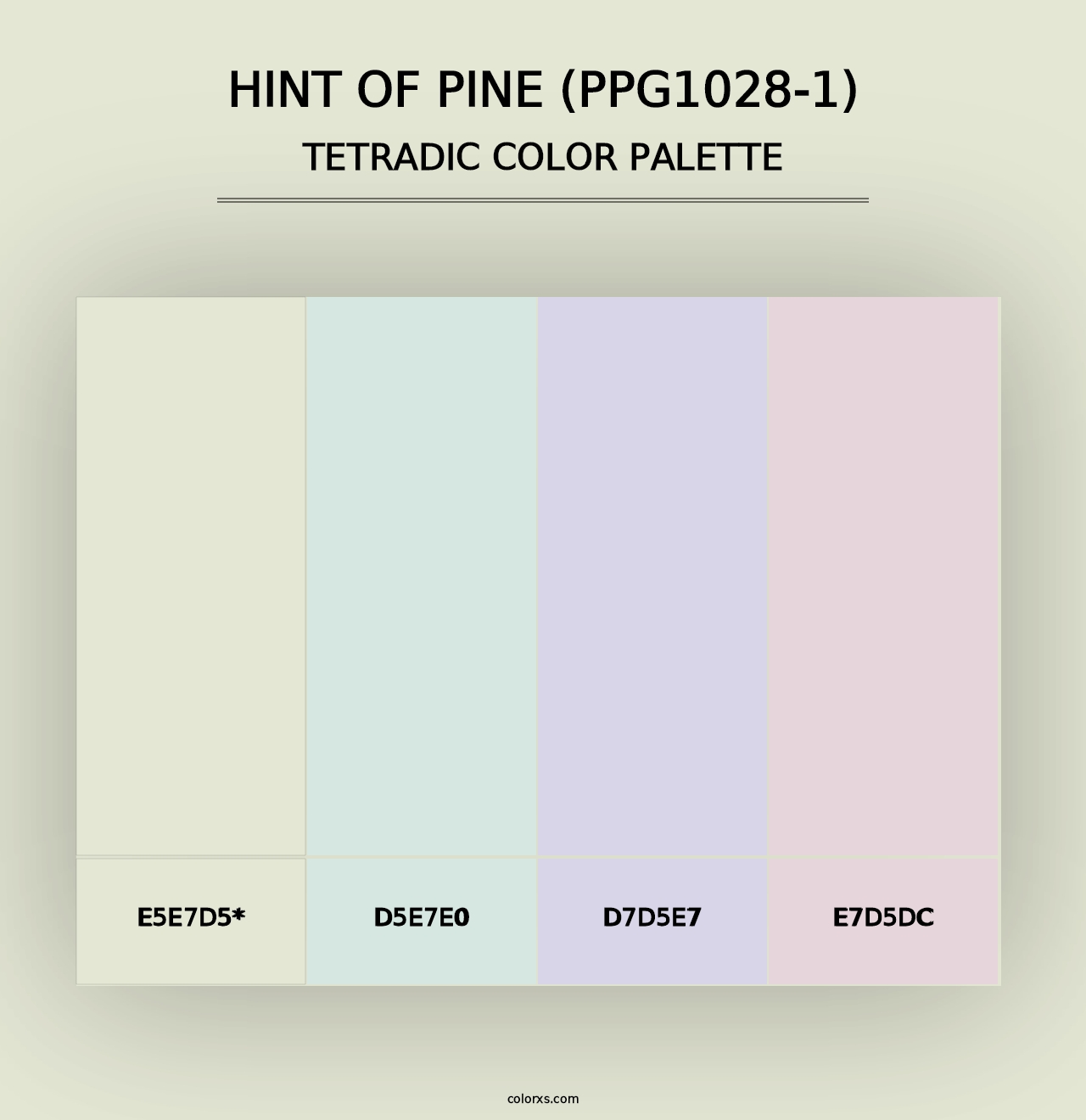 Hint Of Pine (PPG1028-1) - Tetradic Color Palette