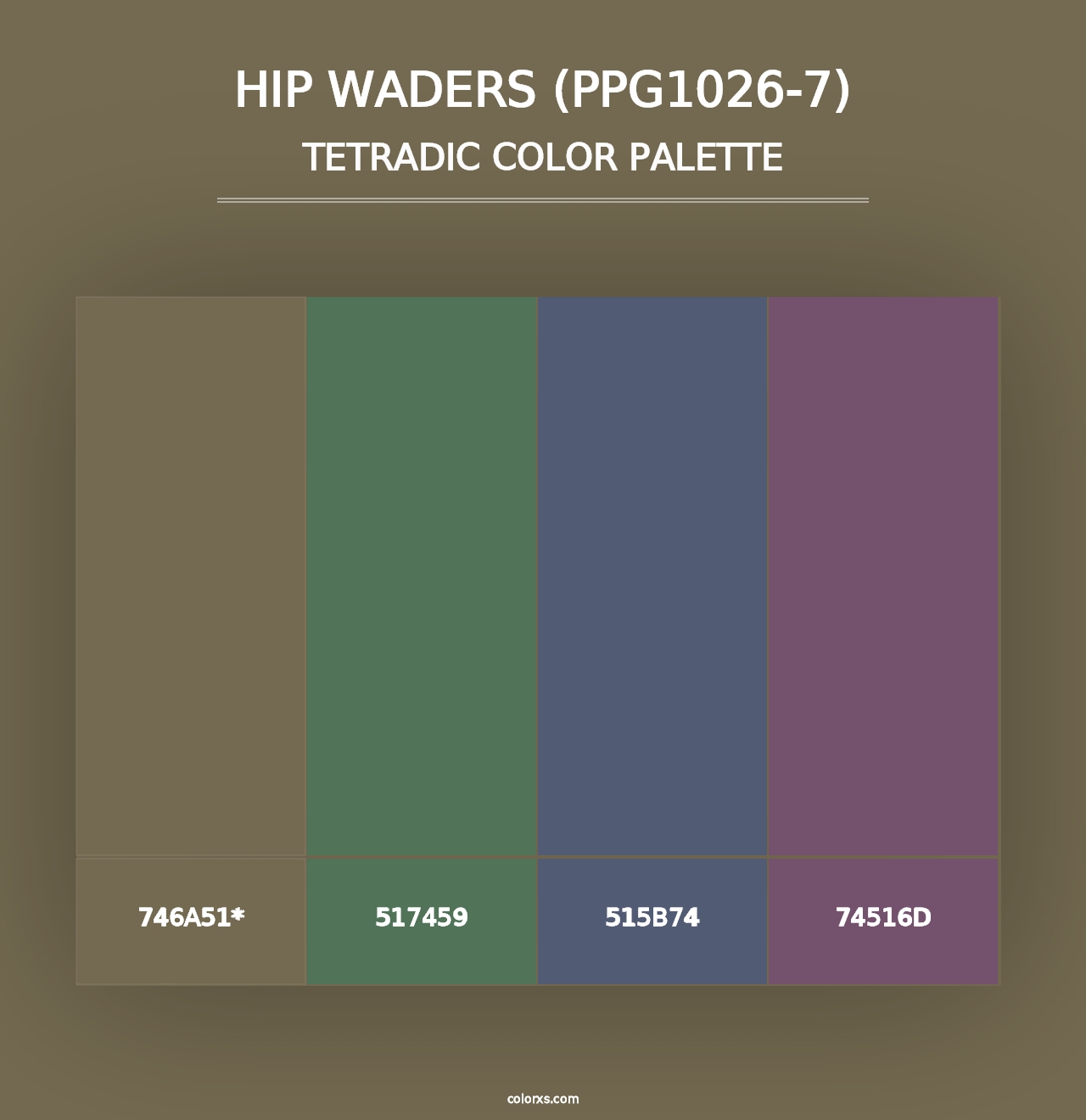 Hip Waders (PPG1026-7) - Tetradic Color Palette