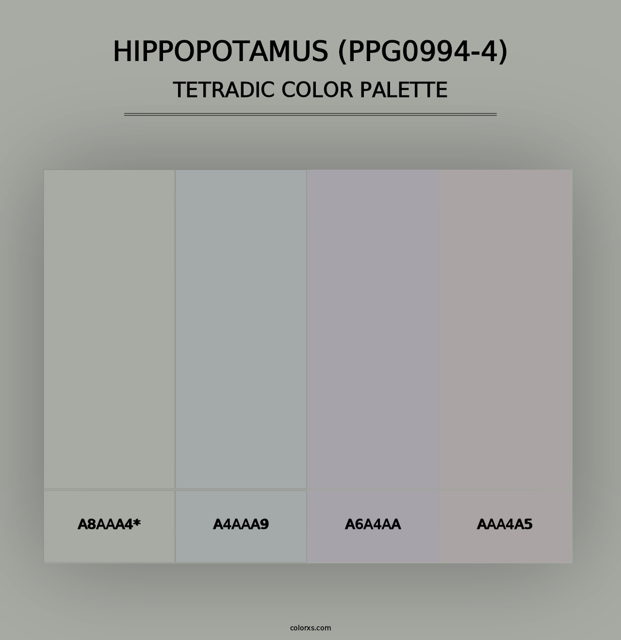 Hippopotamus (PPG0994-4) - Tetradic Color Palette