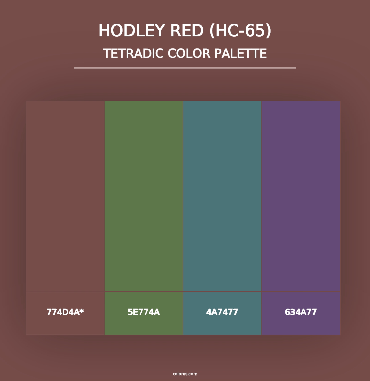 Hodley Red (HC-65) - Tetradic Color Palette