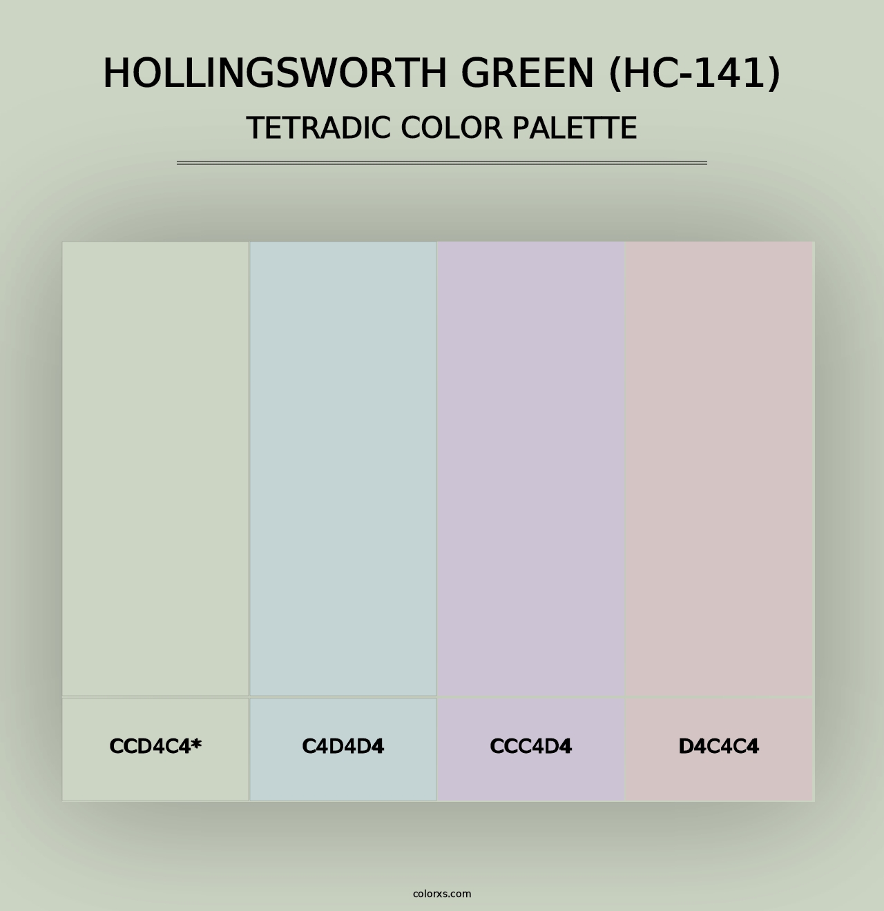 Hollingsworth Green (HC-141) - Tetradic Color Palette