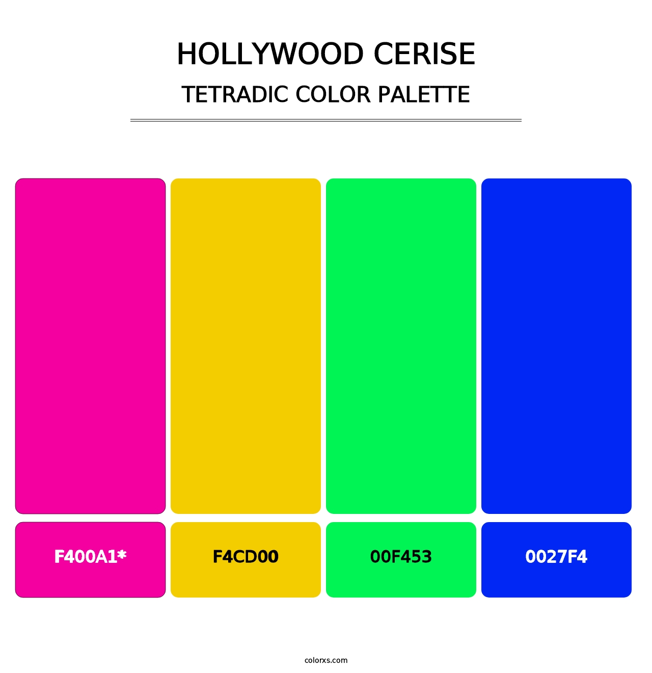 Hollywood Cerise - Tetradic Color Palette