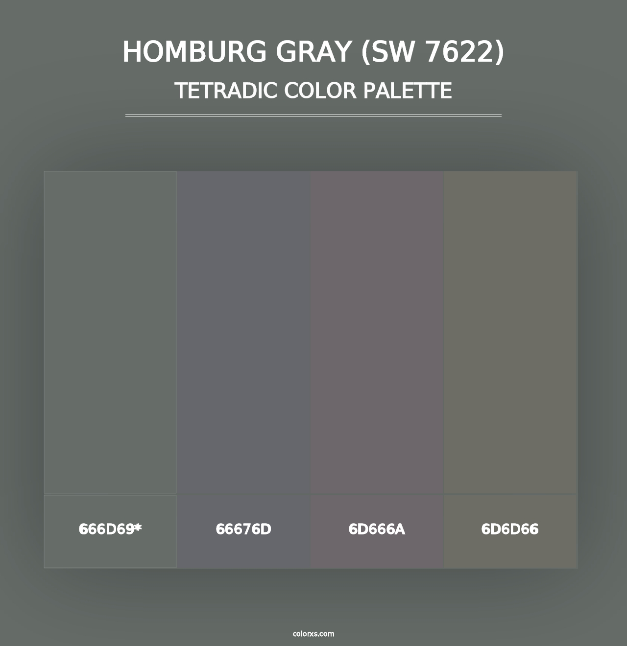 Homburg Gray (SW 7622) - Tetradic Color Palette