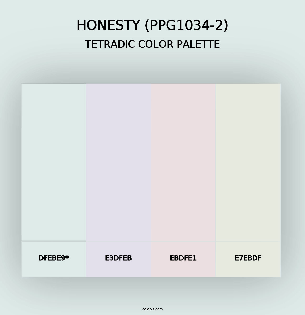 Honesty (PPG1034-2) - Tetradic Color Palette