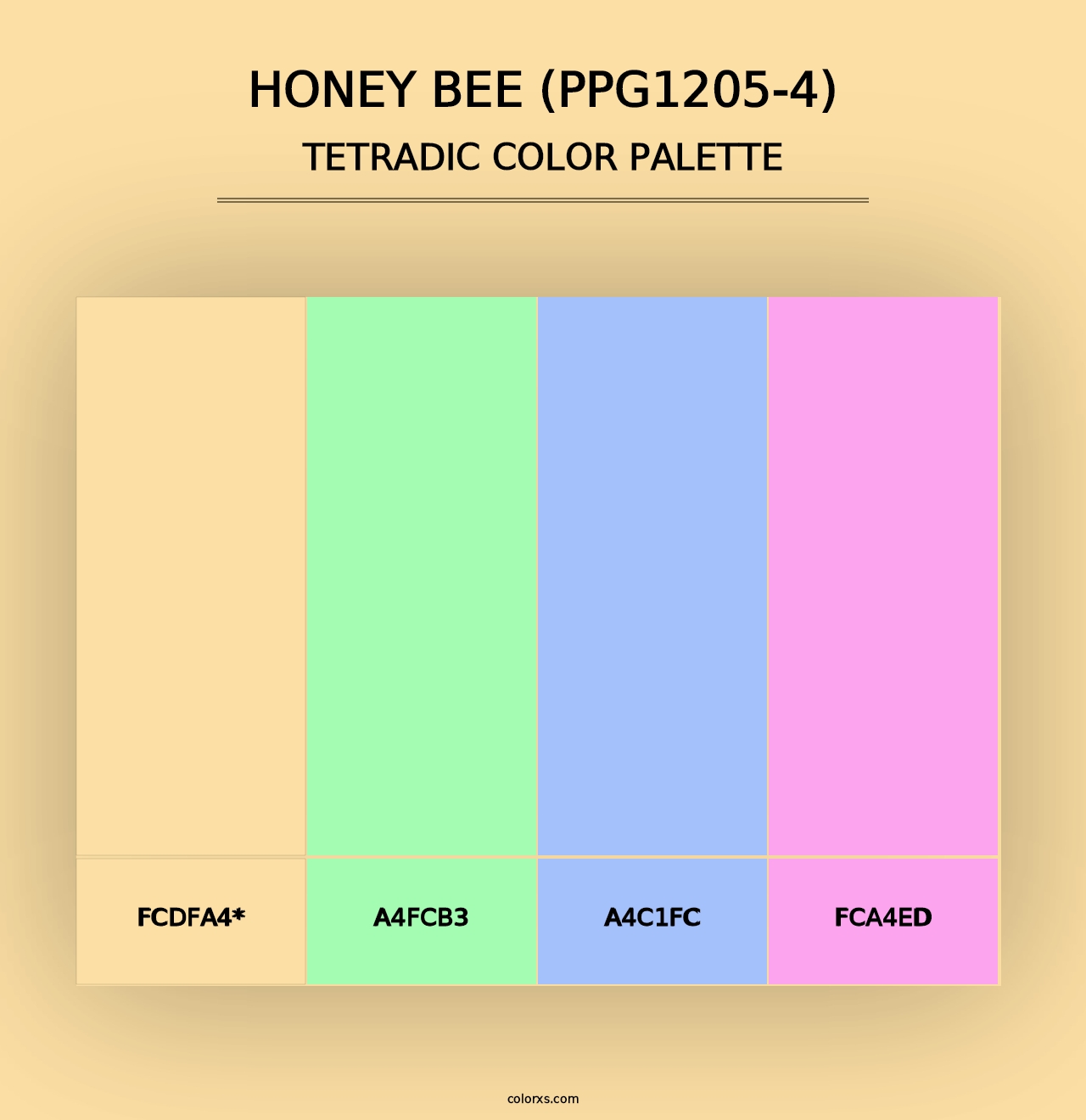 Honey Bee (PPG1205-4) - Tetradic Color Palette