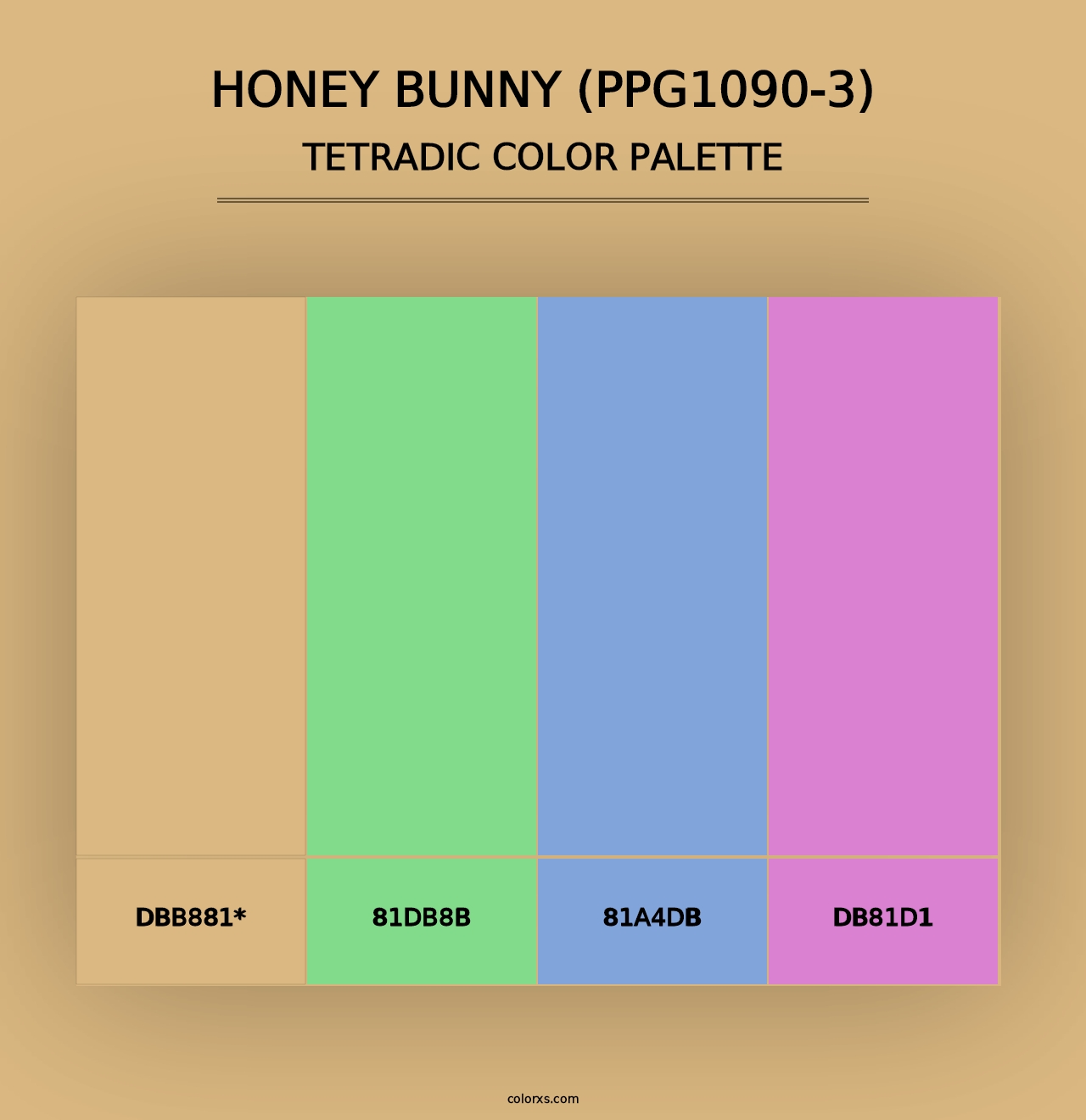 Honey Bunny (PPG1090-3) - Tetradic Color Palette