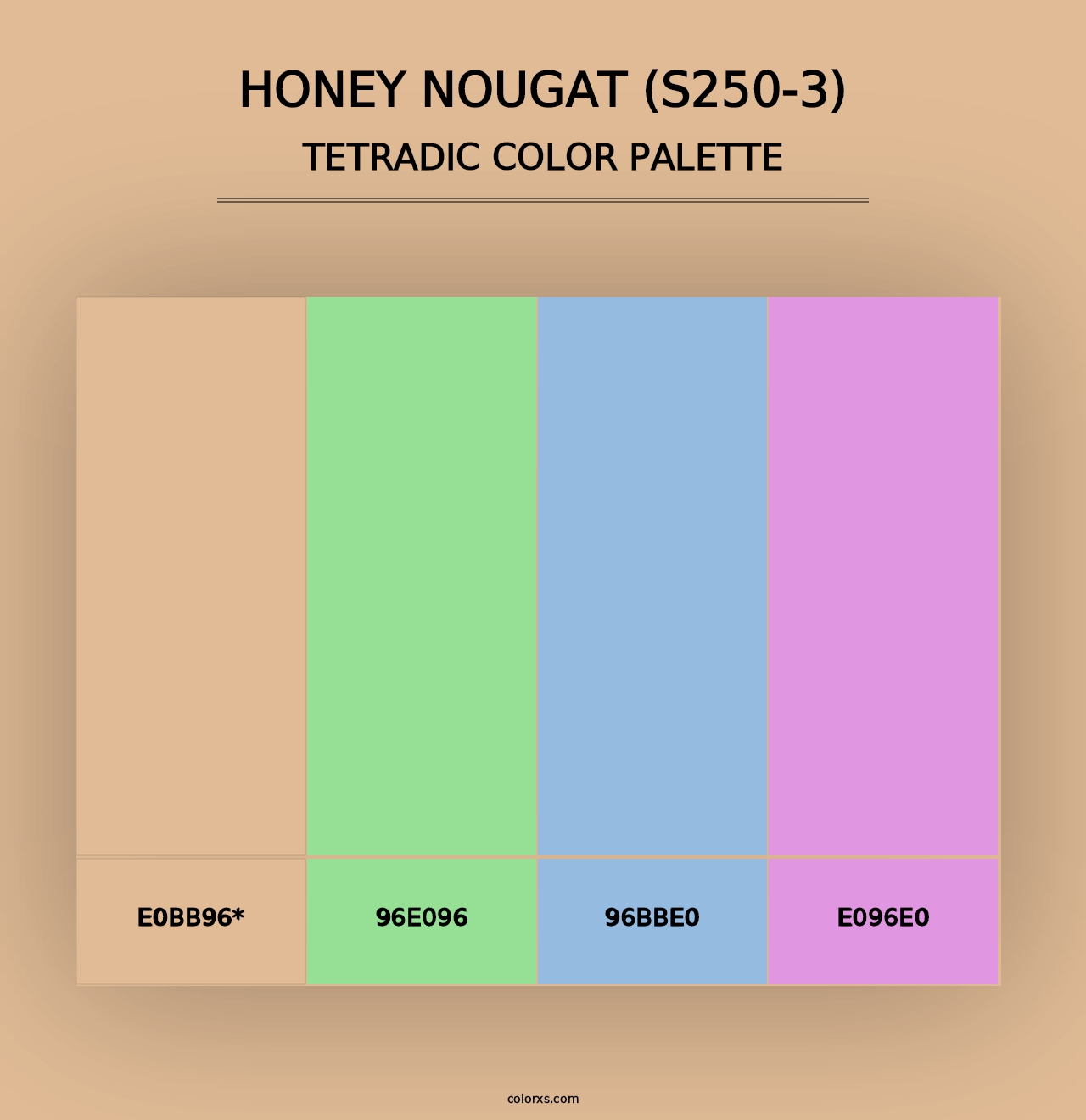 Honey Nougat (S250-3) - Tetradic Color Palette