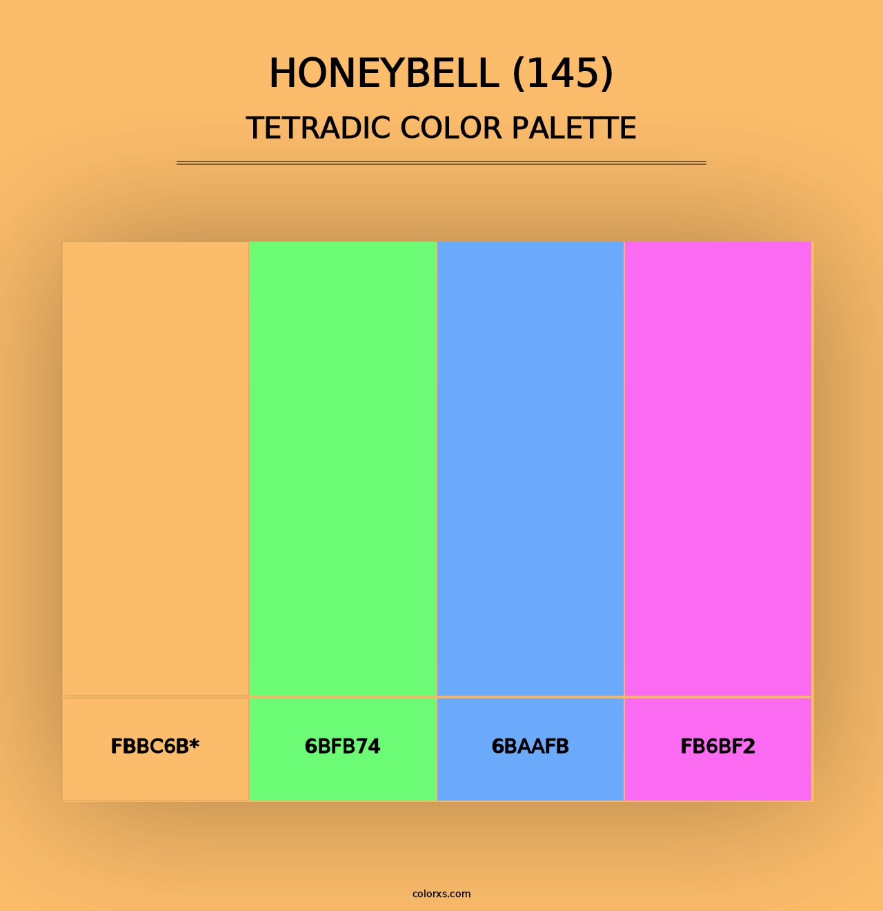 Honeybell (145) - Tetradic Color Palette