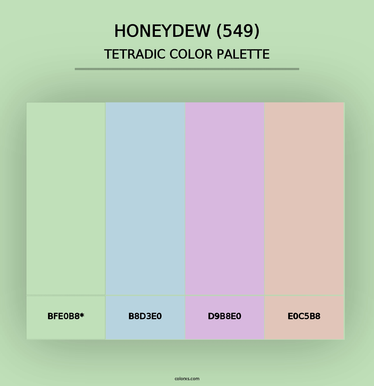 Honeydew (549) - Tetradic Color Palette