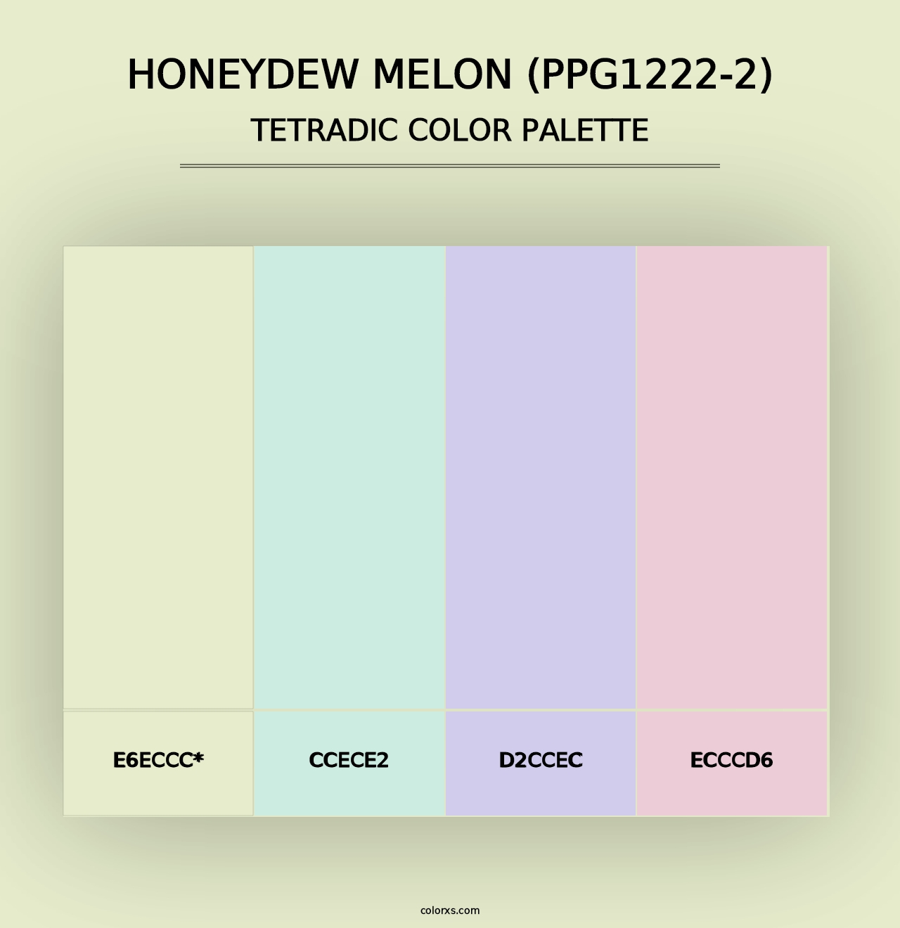 Honeydew Melon (PPG1222-2) - Tetradic Color Palette