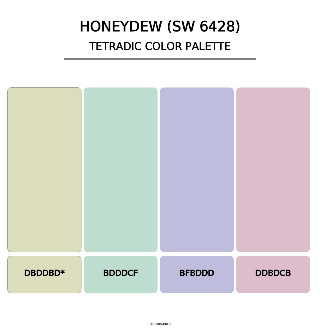 Honeydew (SW 6428) - Tetradic Color Palette