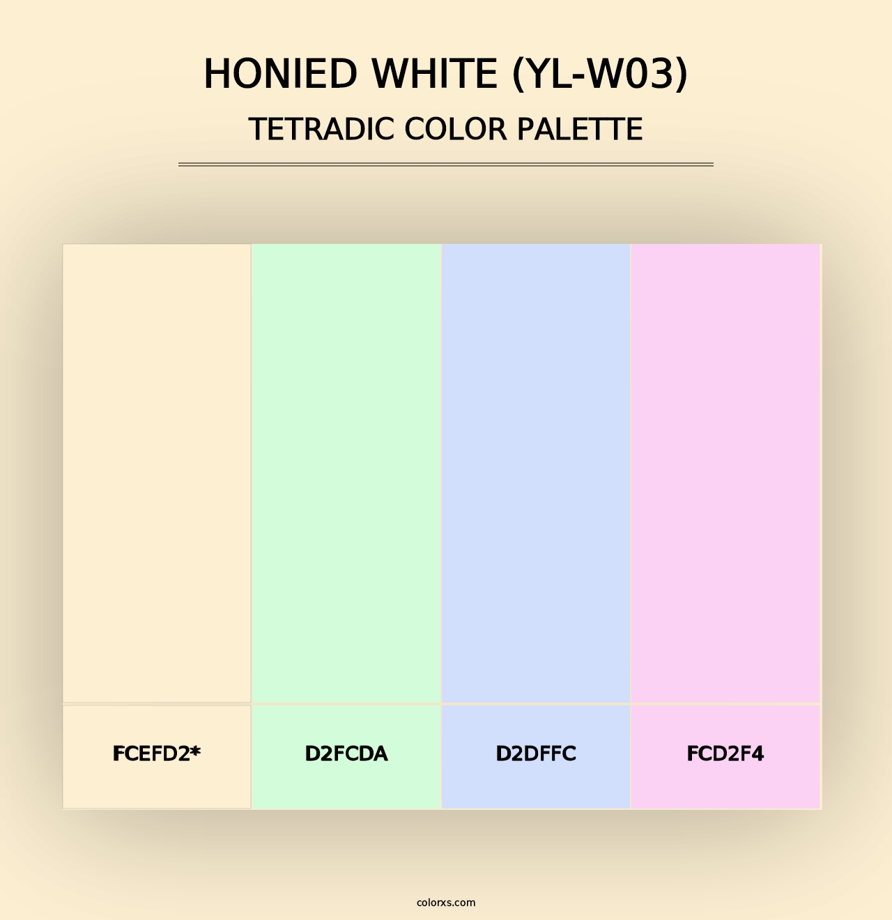 Honied White (YL-W03) - Tetradic Color Palette