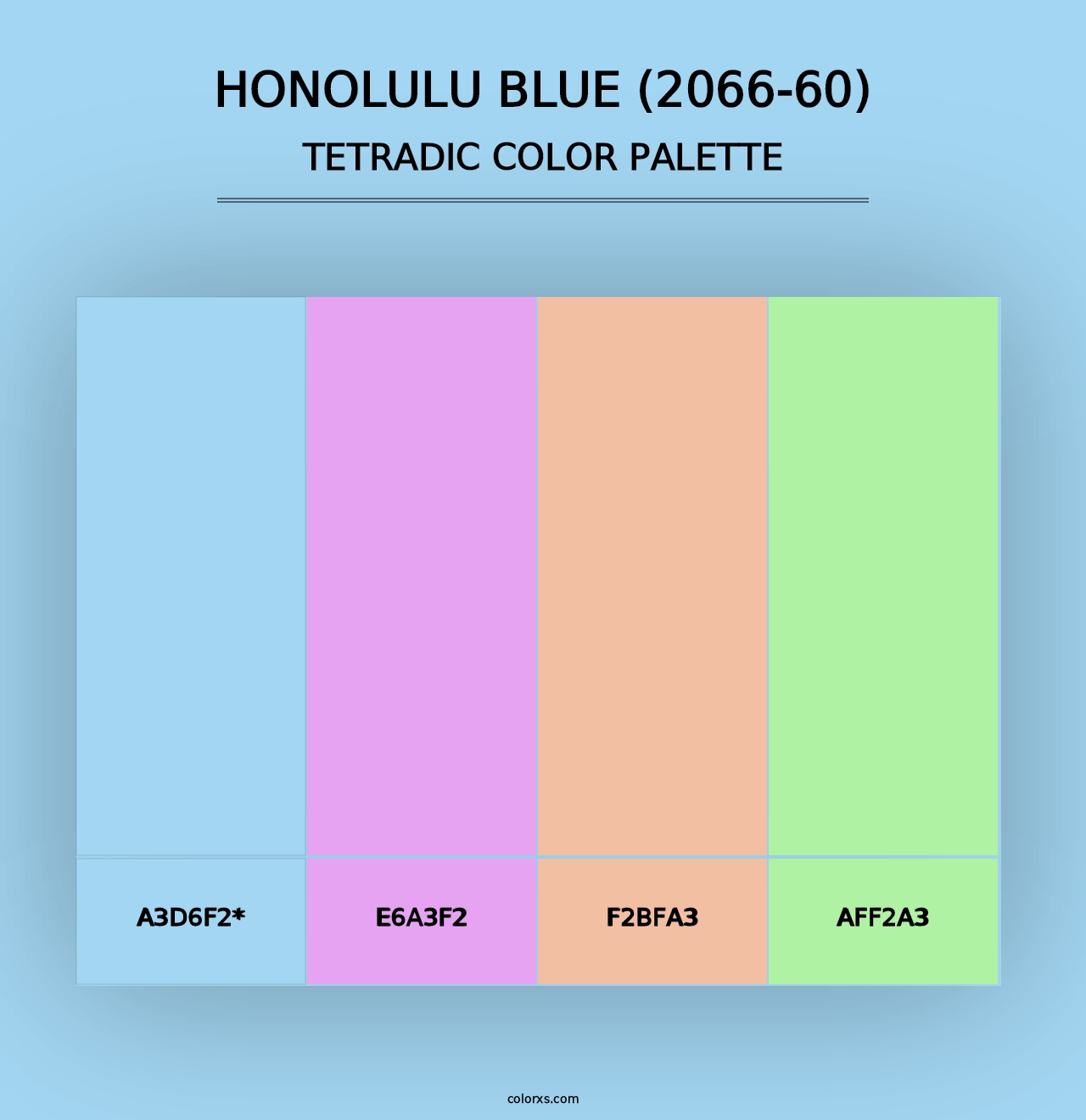 Honolulu Blue (2066-60) - Tetradic Color Palette