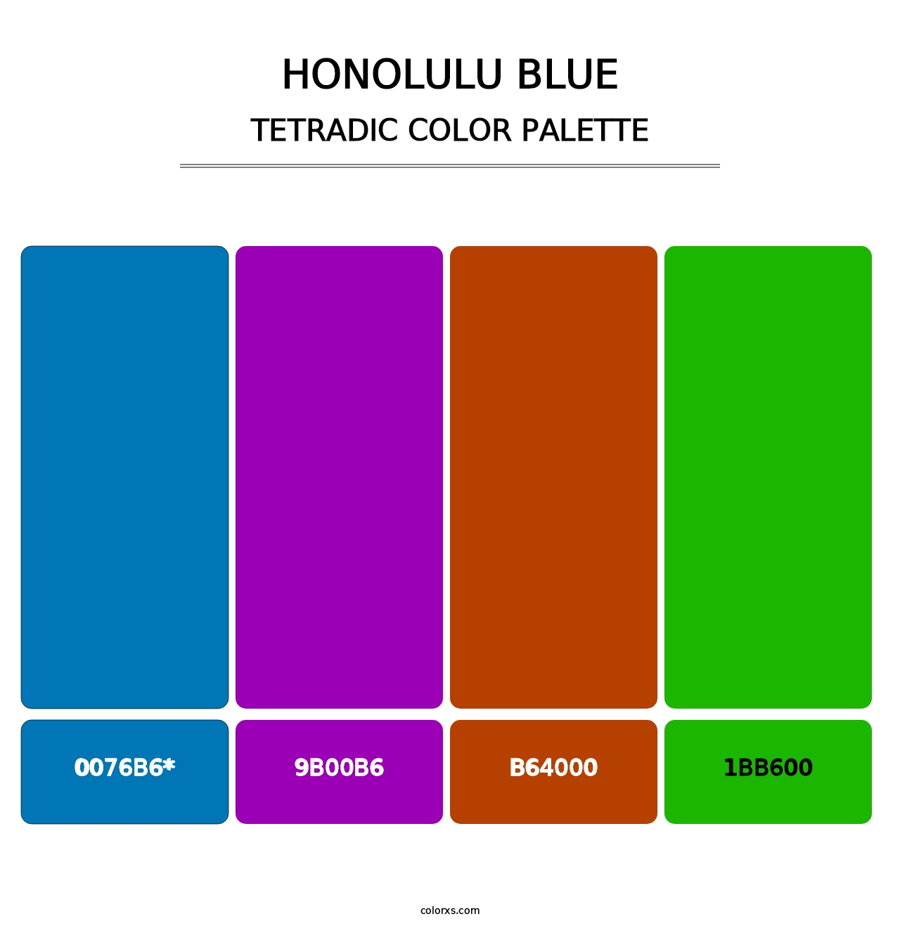 Honolulu Blue - Tetradic Color Palette