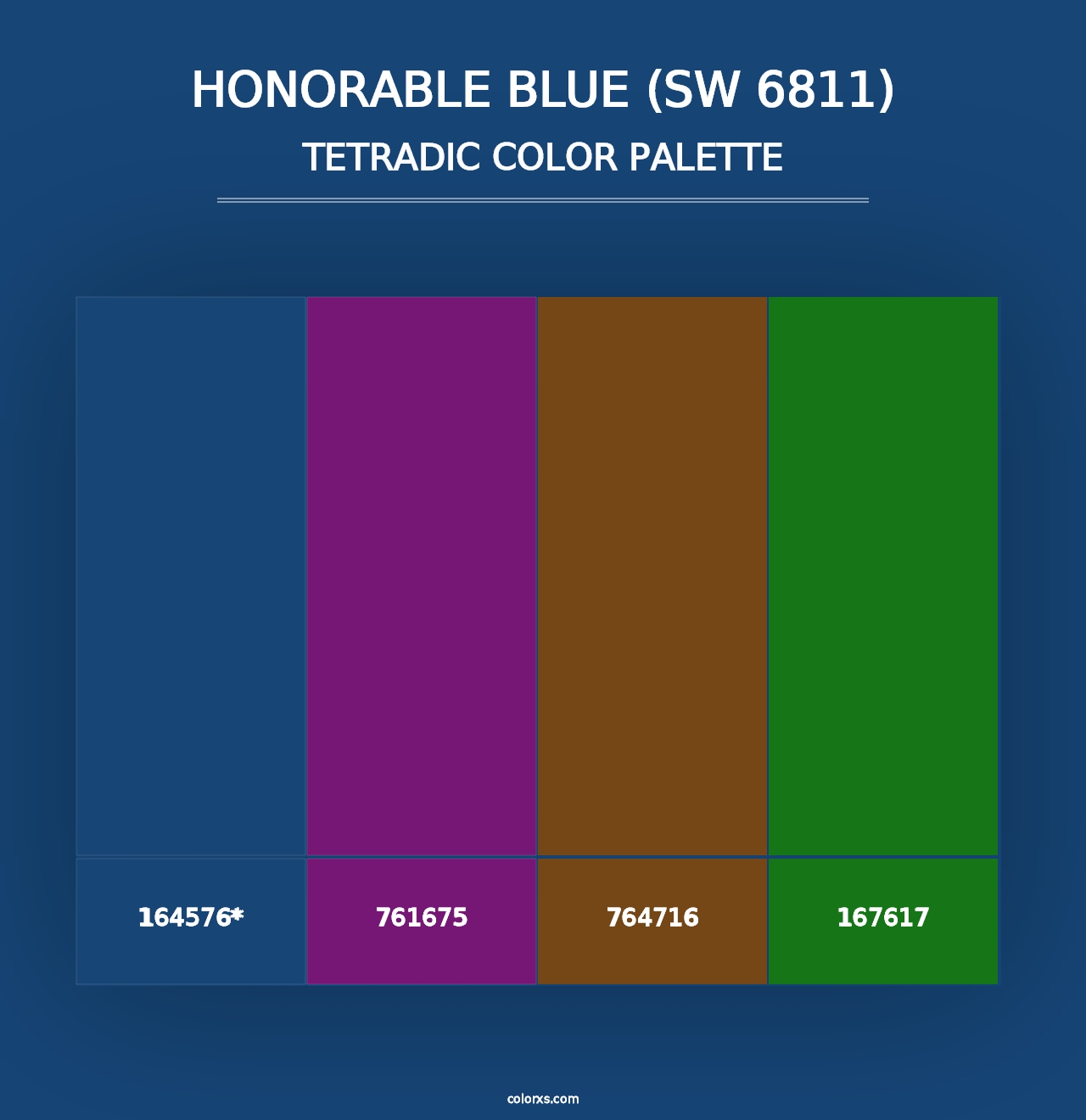 Honorable Blue (SW 6811) - Tetradic Color Palette