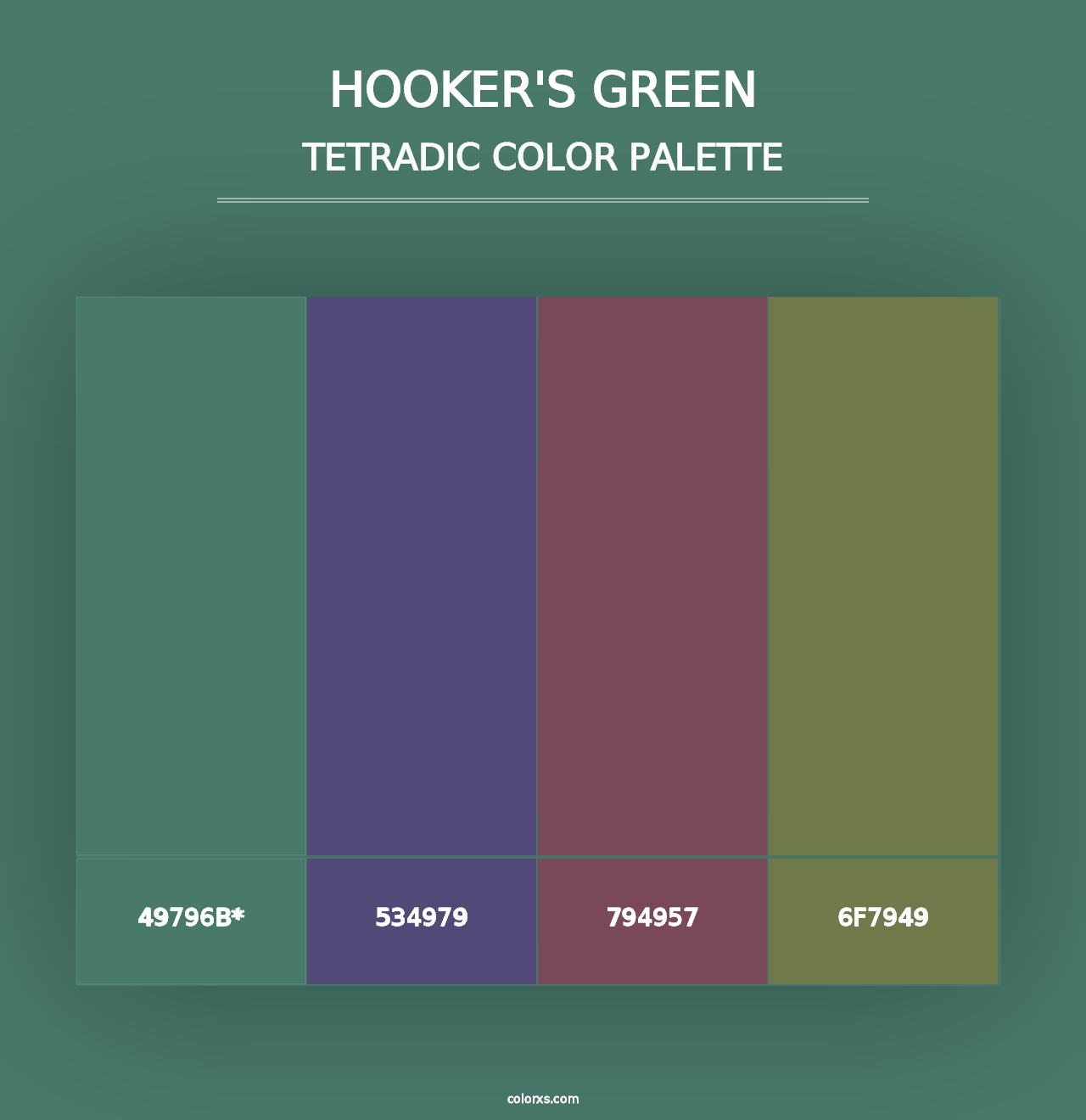 Hooker's Green - Tetradic Color Palette