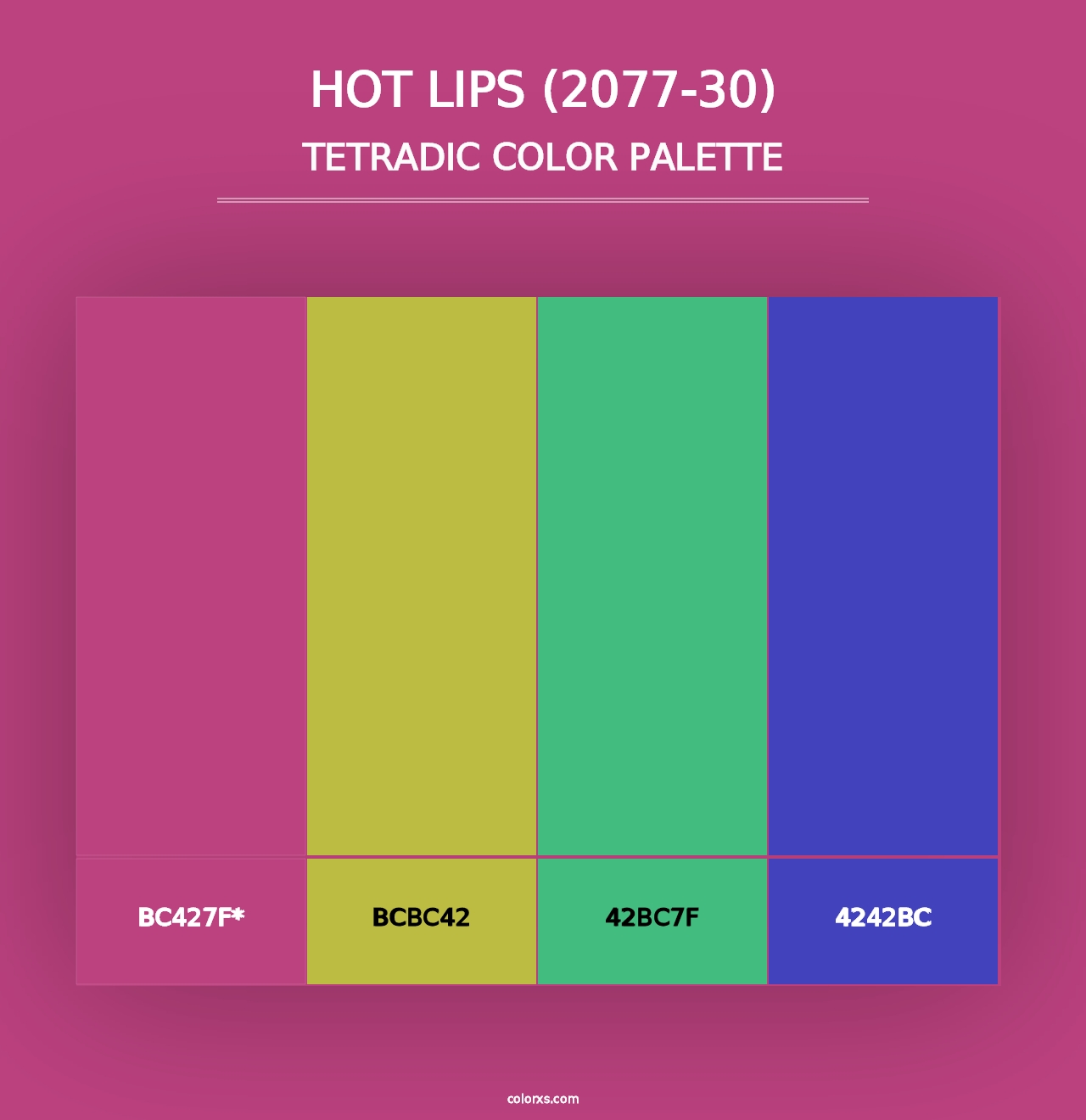 Hot Lips (2077-30) - Tetradic Color Palette