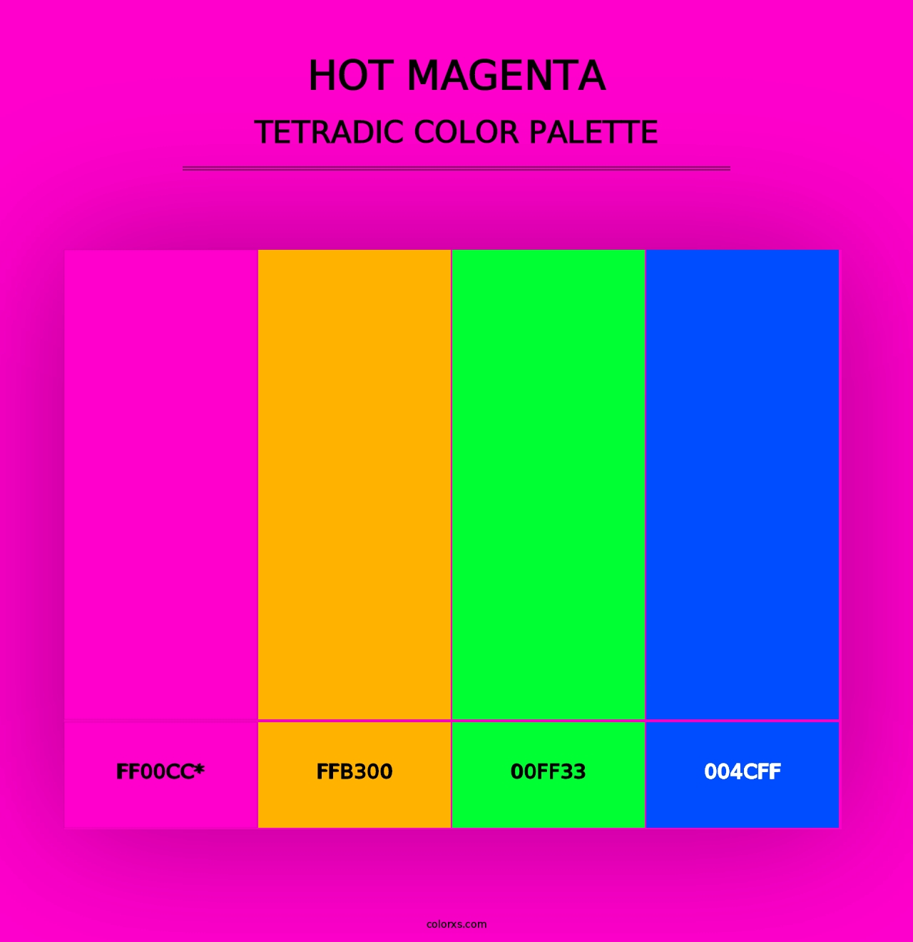 Hot Magenta - Tetradic Color Palette