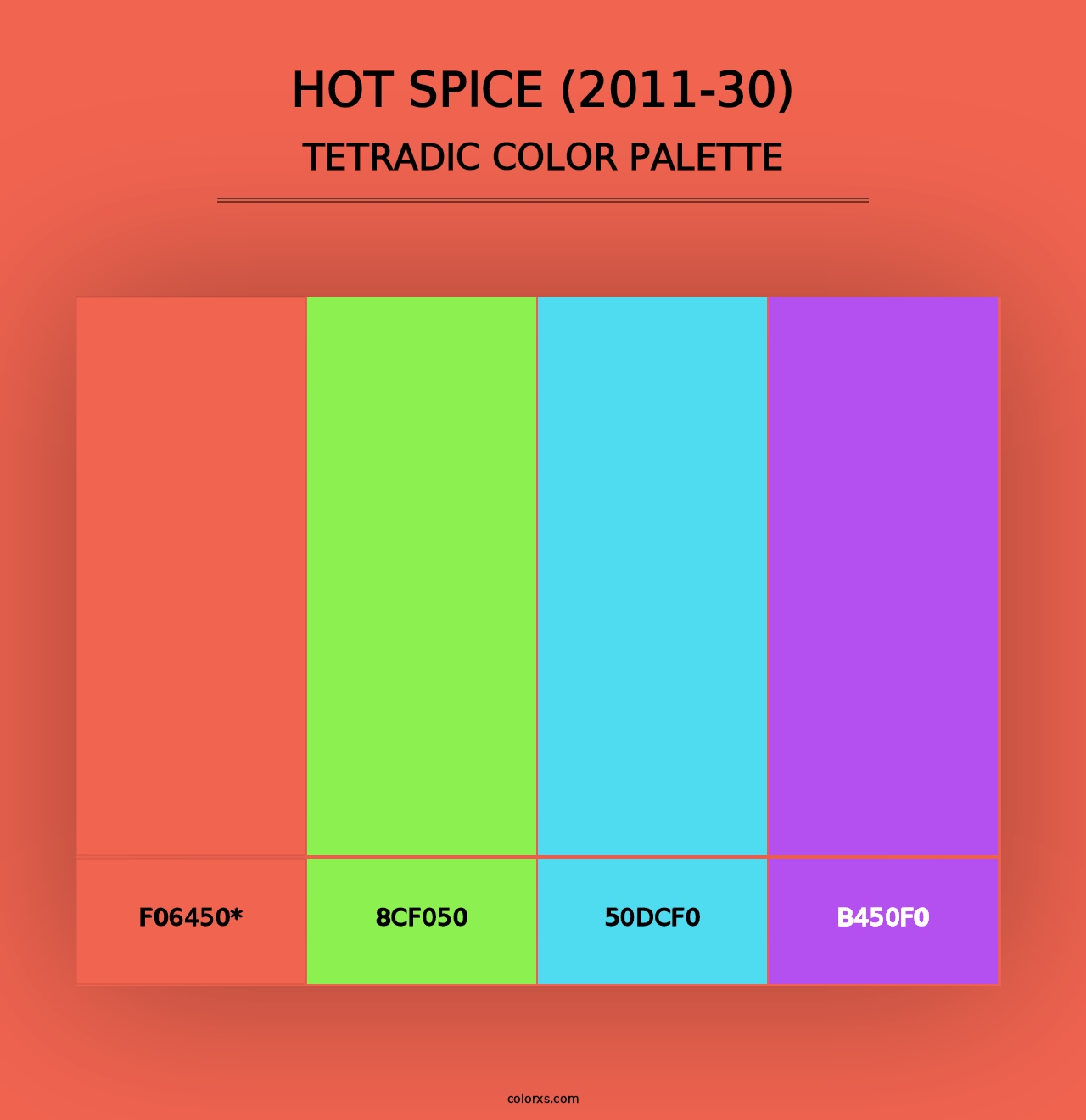 Hot Spice (2011-30) - Tetradic Color Palette