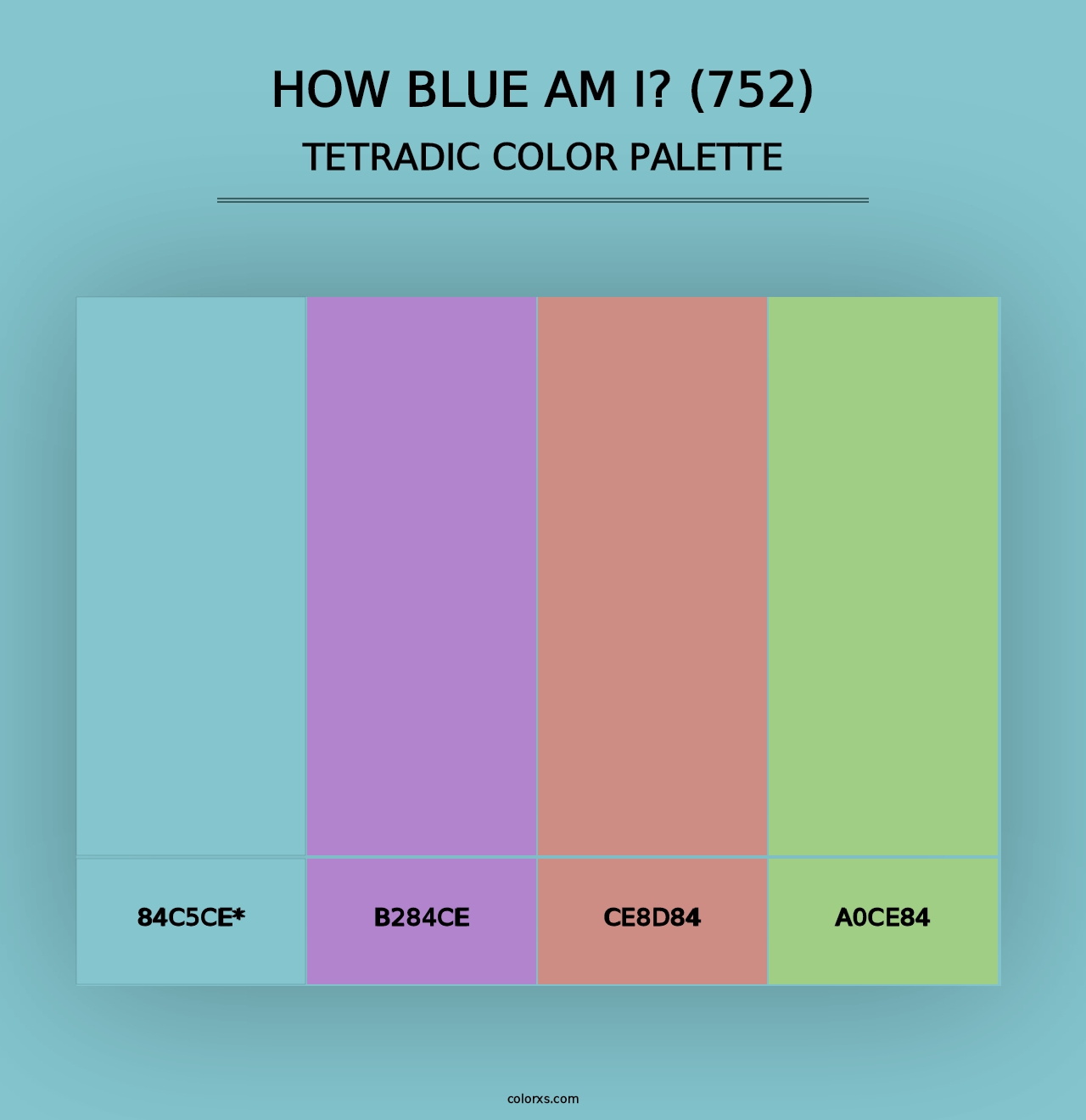 How Blue Am I? (752) - Tetradic Color Palette