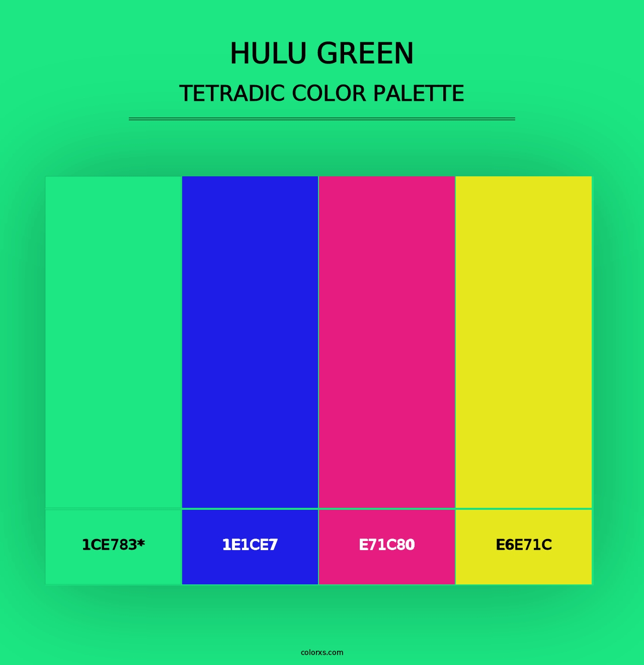 Hulu Green - Tetradic Color Palette