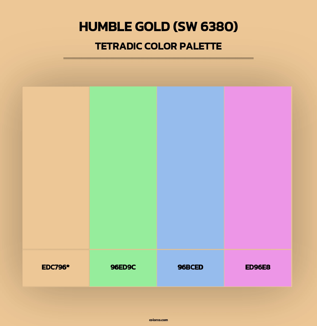 Humble Gold (SW 6380) - Tetradic Color Palette