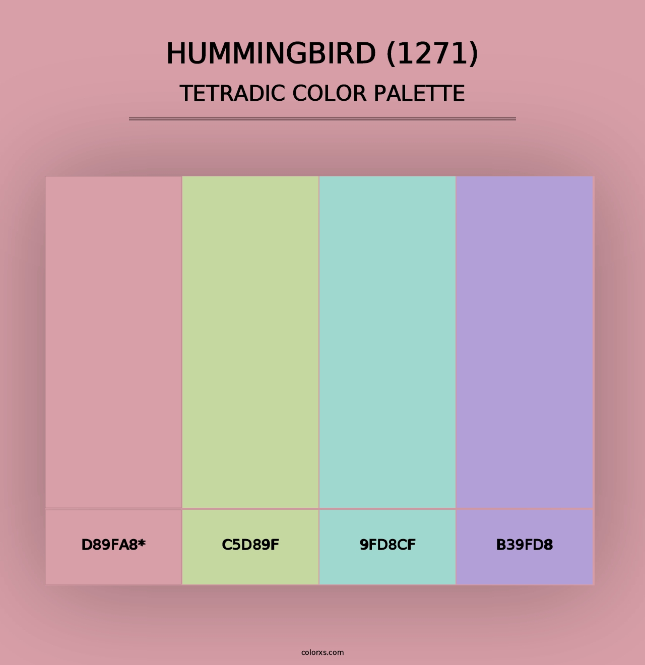 Hummingbird (1271) - Tetradic Color Palette