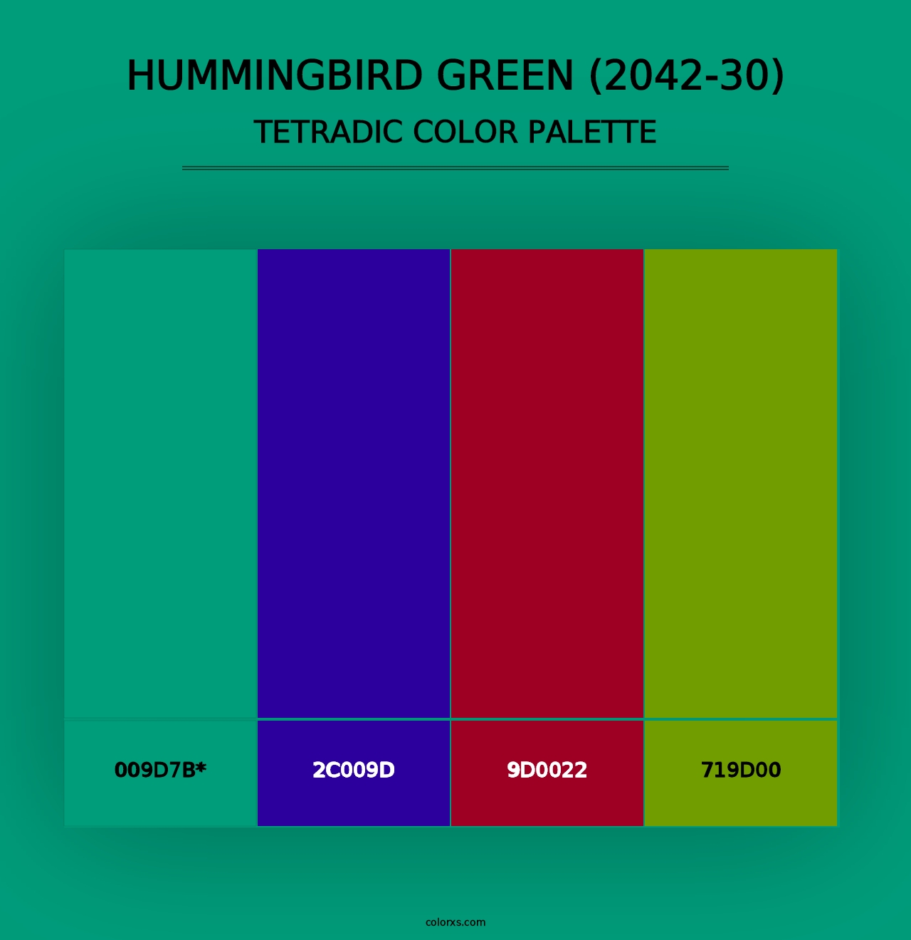 Hummingbird Green (2042-30) - Tetradic Color Palette