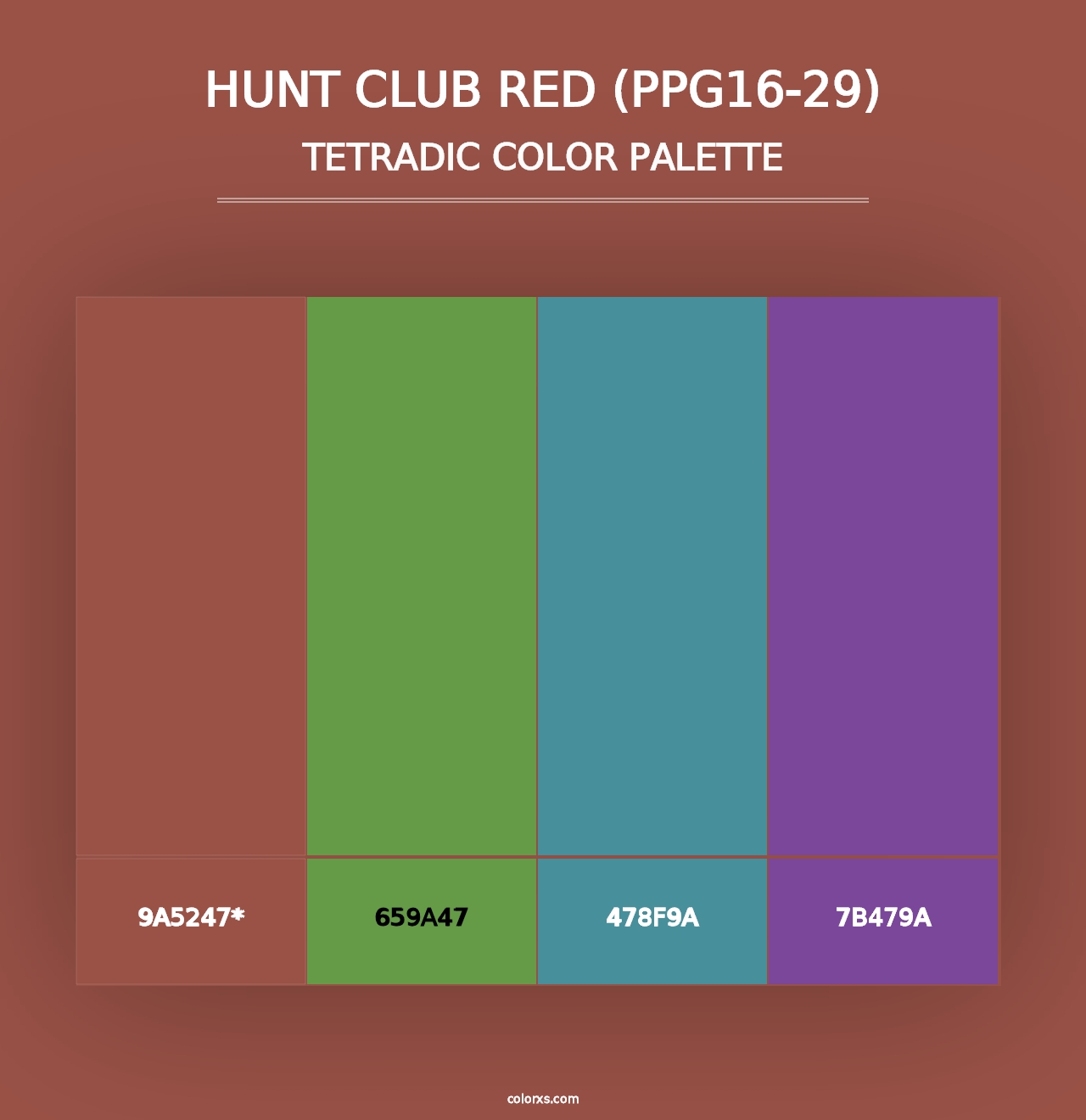 Hunt Club Red (PPG16-29) - Tetradic Color Palette