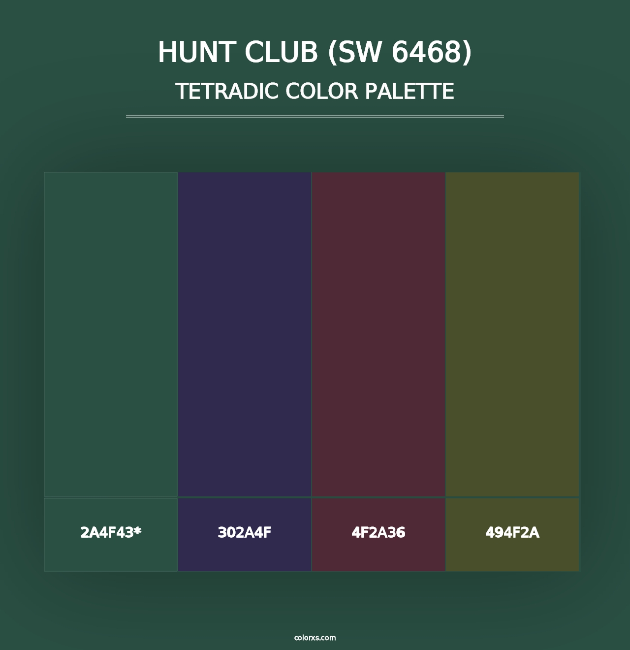 Hunt Club (SW 6468) - Tetradic Color Palette