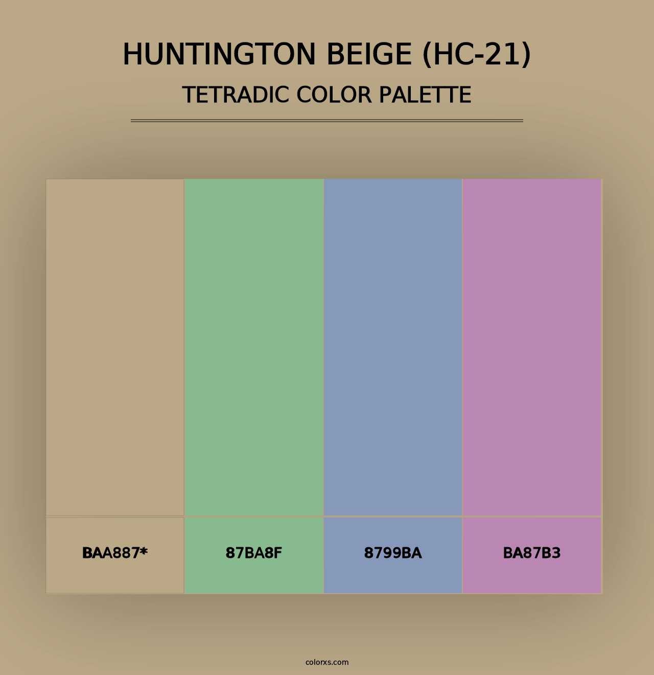 Huntington Beige (HC-21) - Tetradic Color Palette