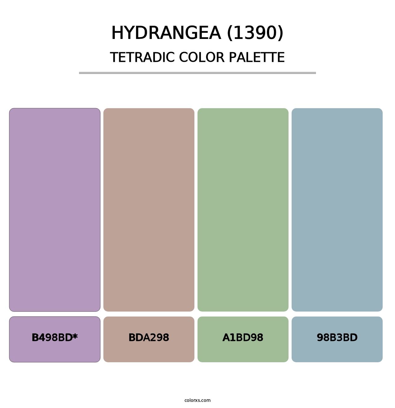 Hydrangea (1390) - Tetradic Color Palette