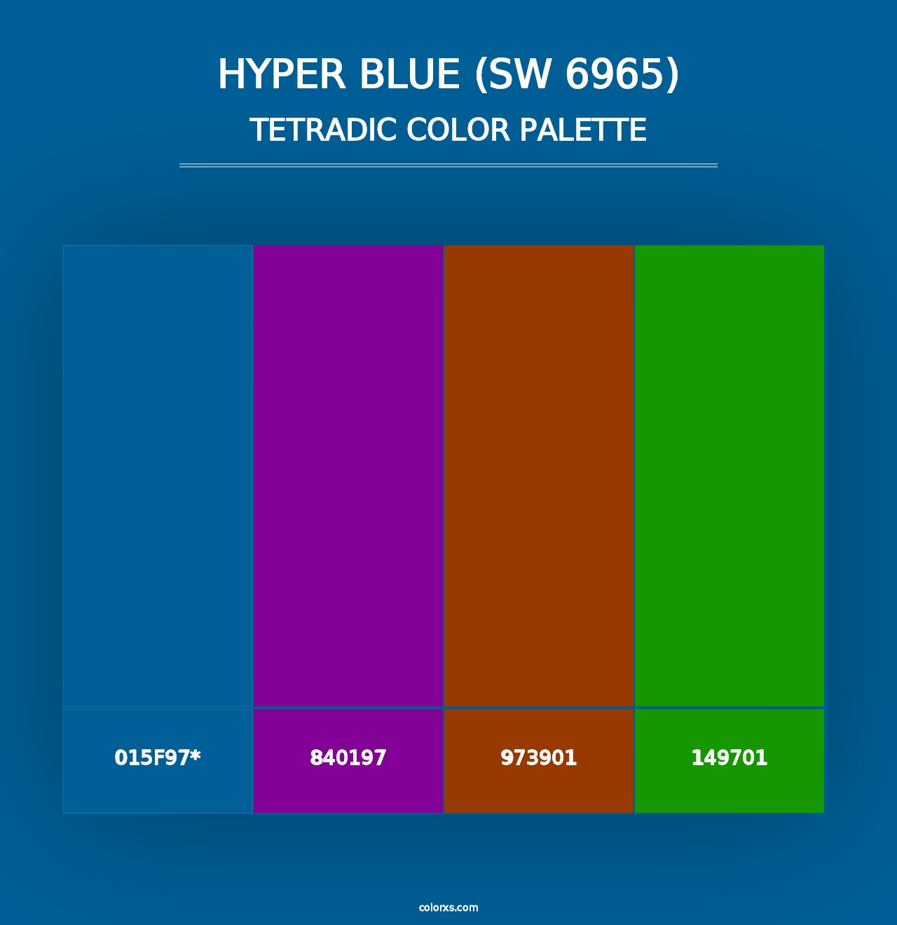 Hyper Blue (SW 6965) - Tetradic Color Palette