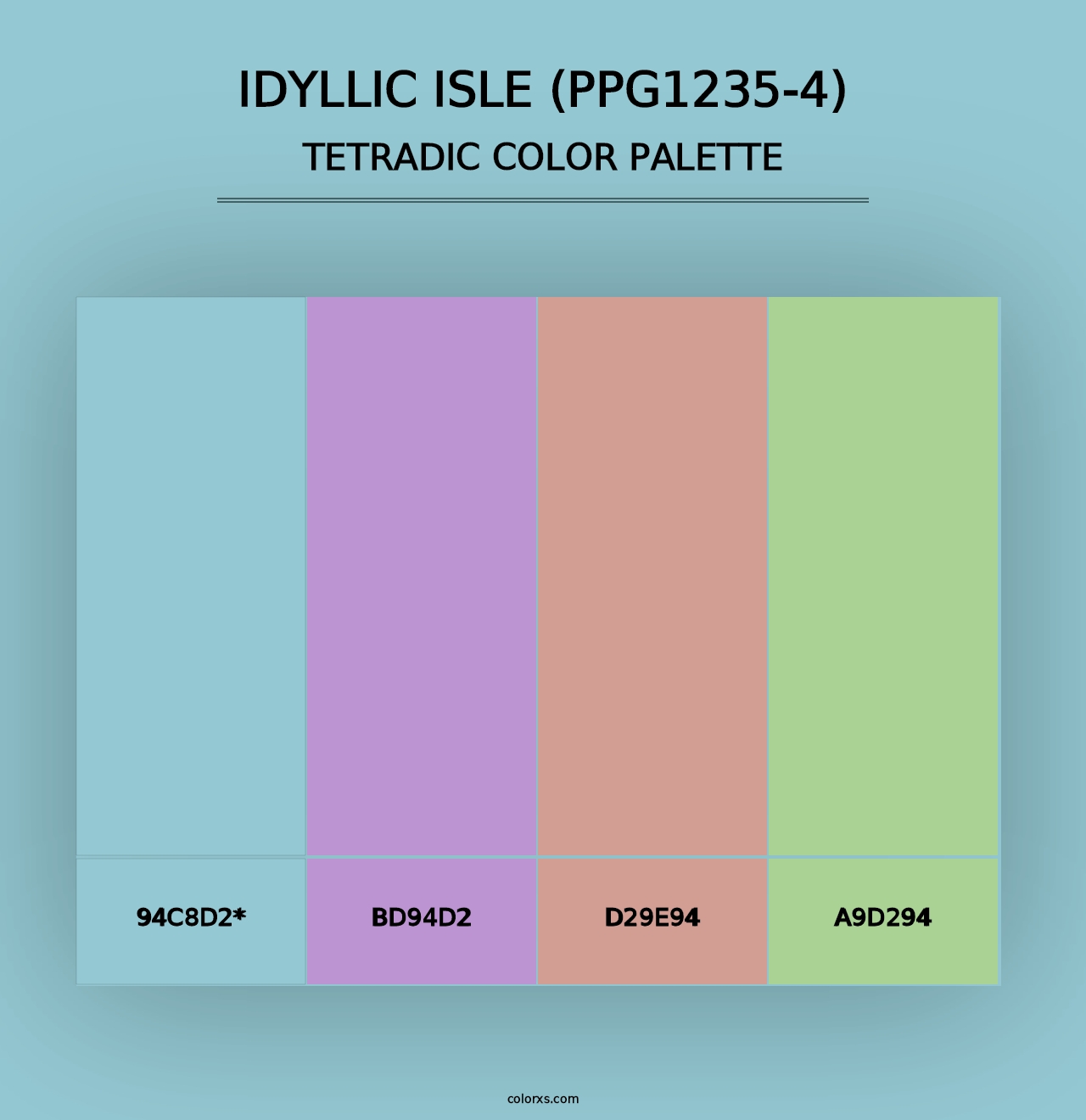 Idyllic Isle (PPG1235-4) - Tetradic Color Palette