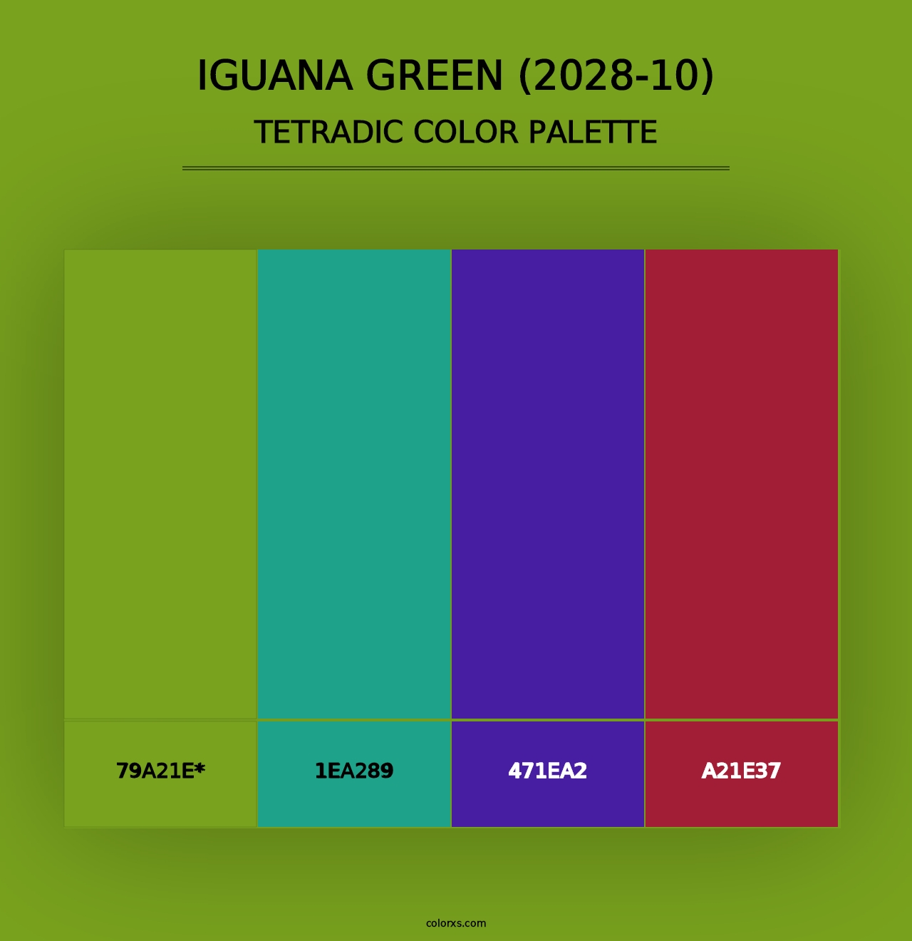 Iguana Green (2028-10) - Tetradic Color Palette