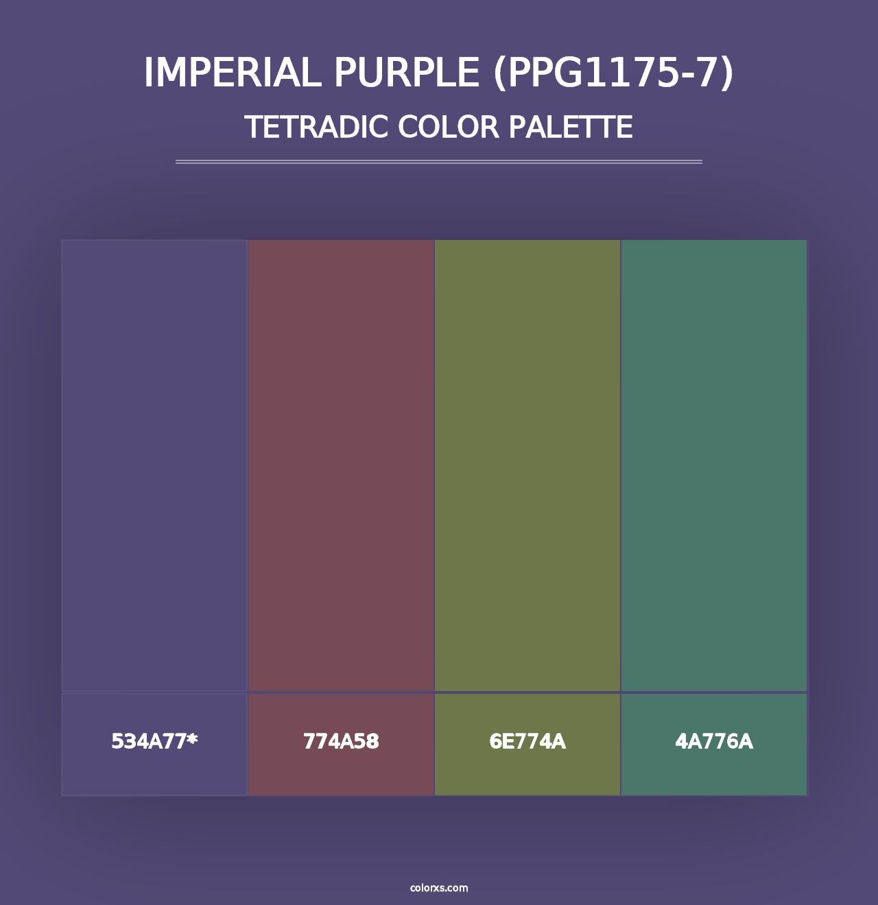 Imperial Purple (PPG1175-7) - Tetradic Color Palette