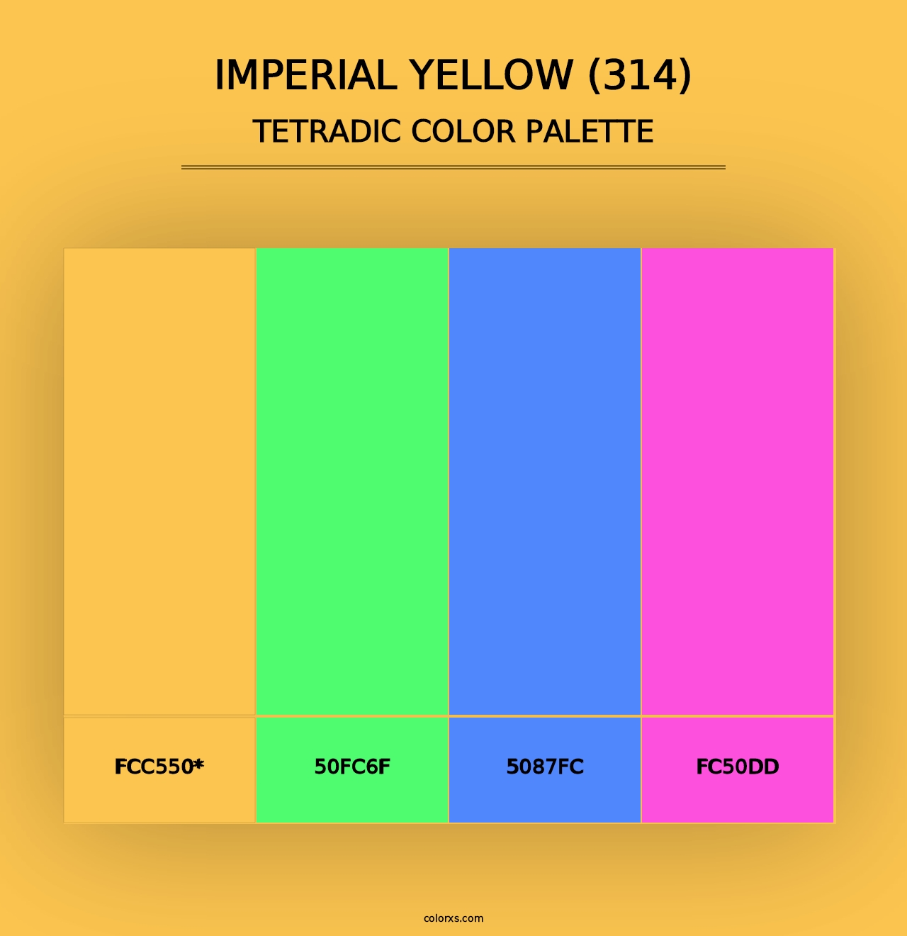 Imperial Yellow (314) - Tetradic Color Palette