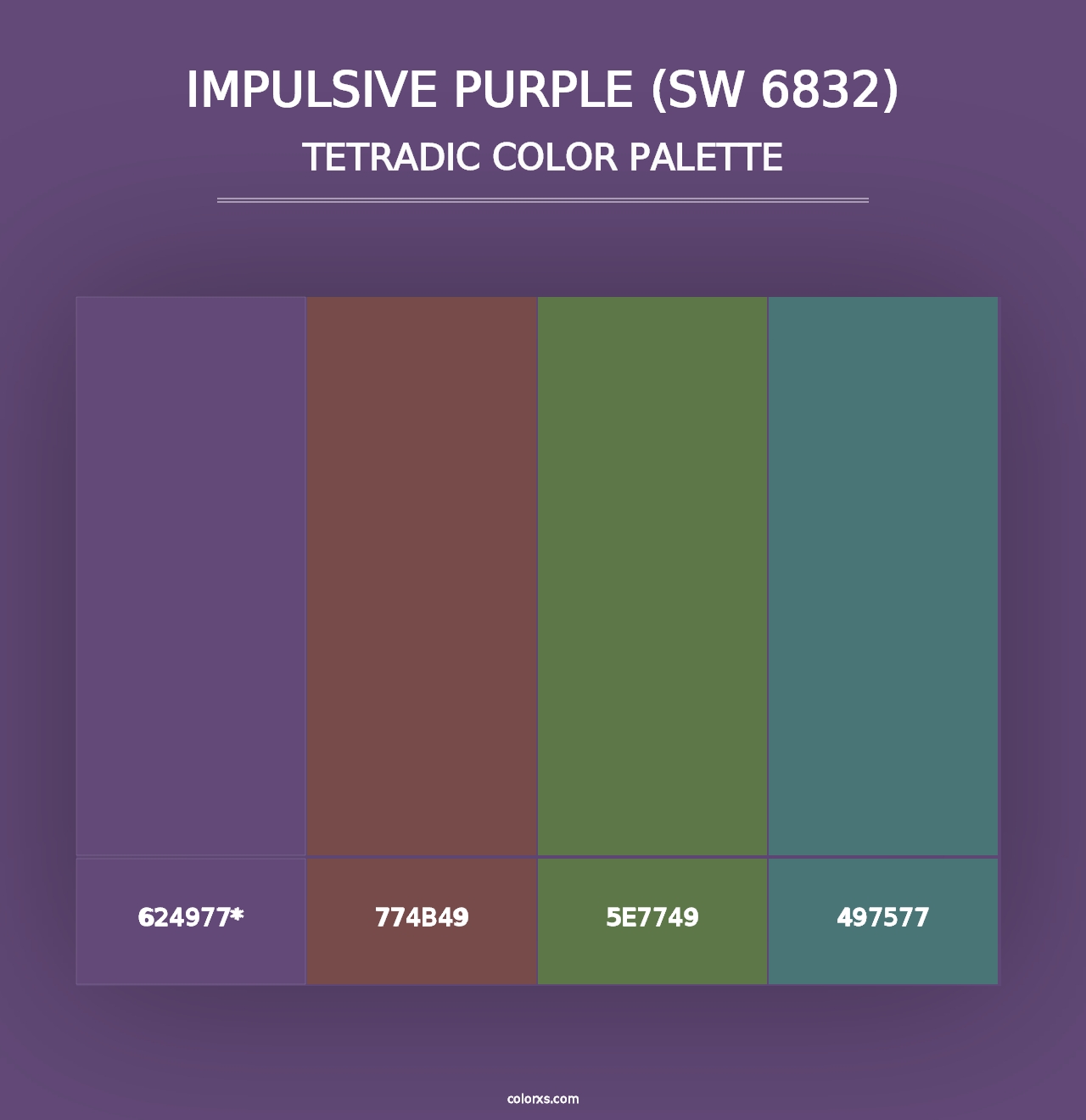 Impulsive Purple (SW 6832) - Tetradic Color Palette