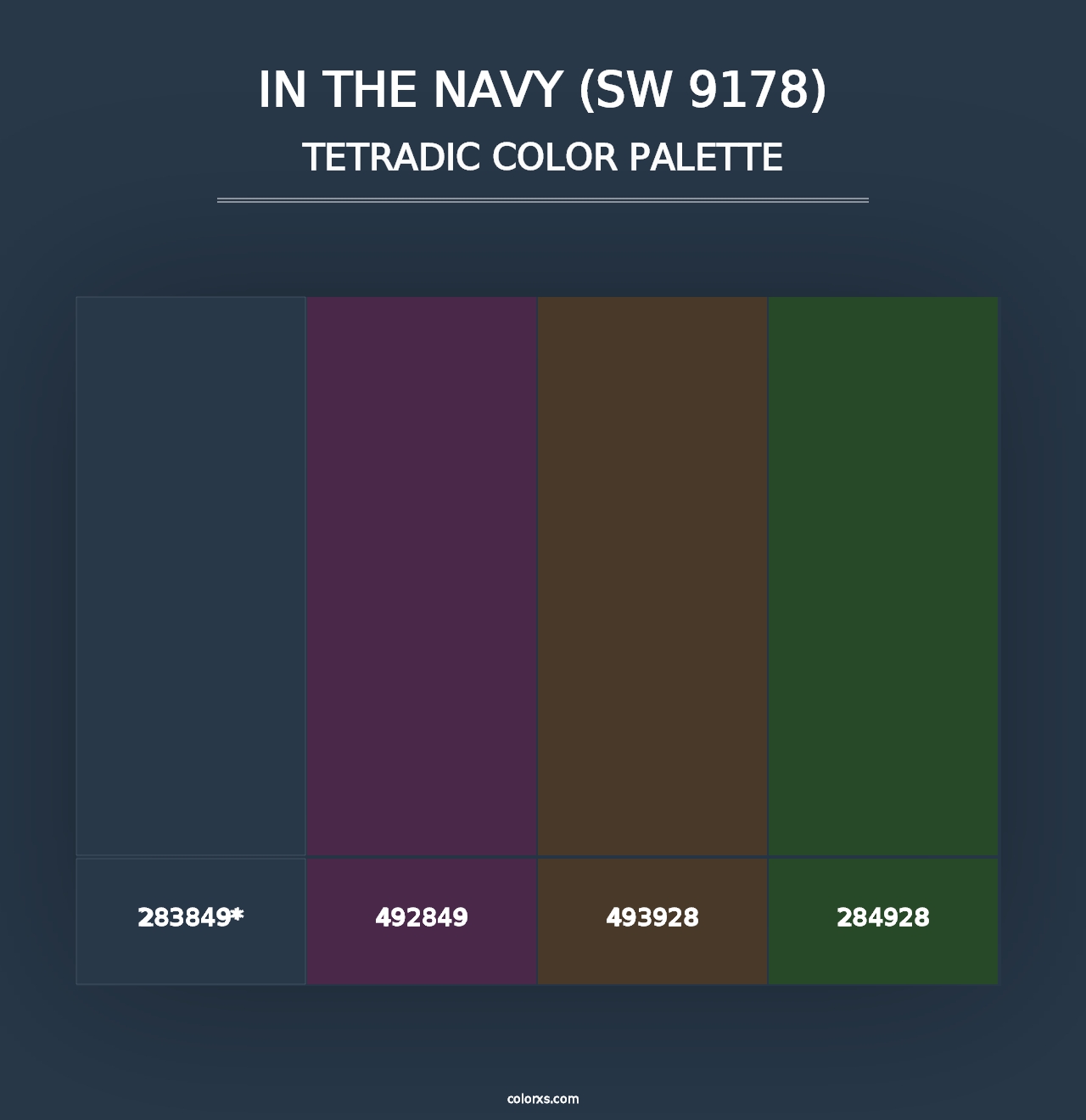 In the Navy (SW 9178) - Tetradic Color Palette