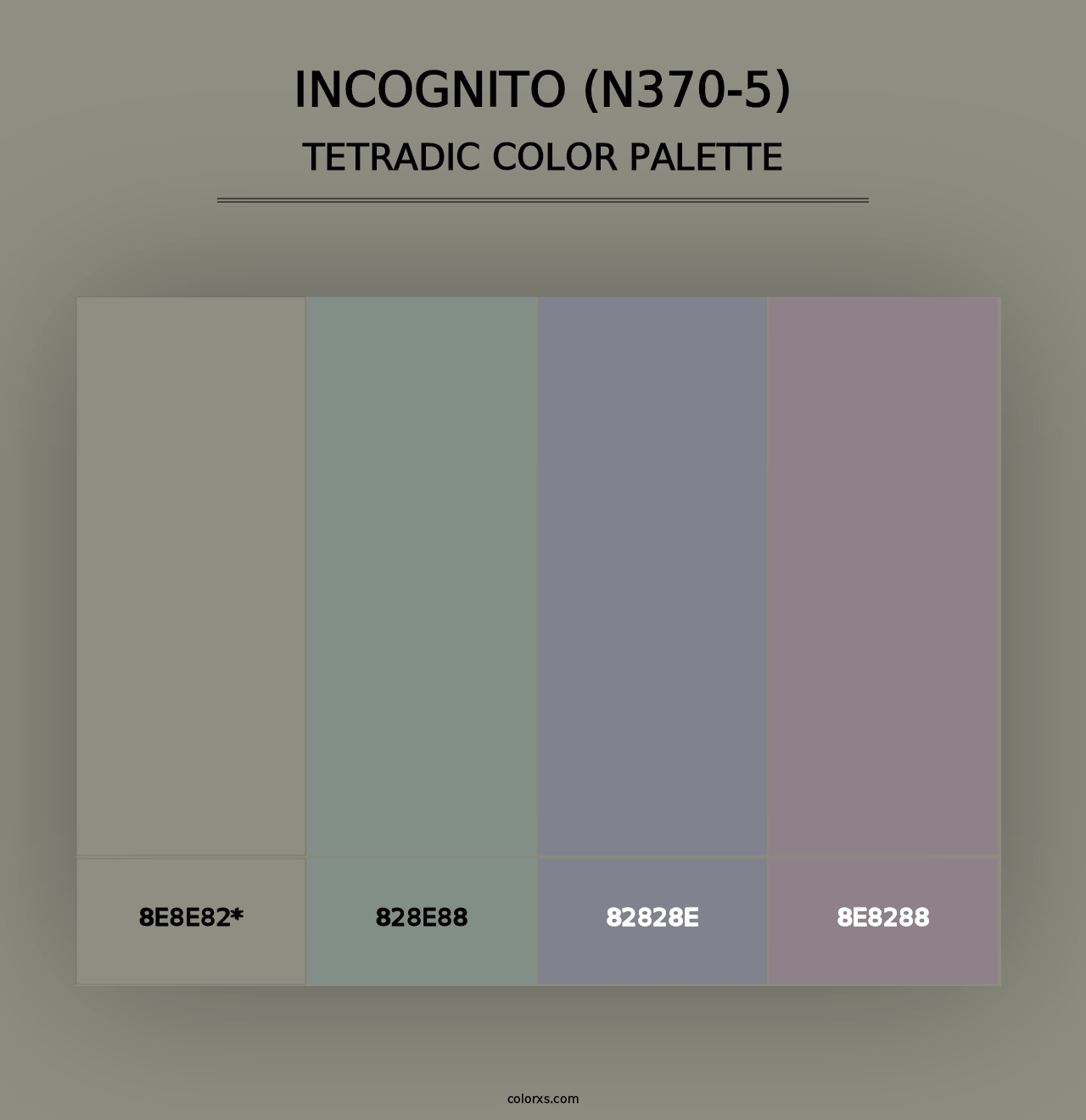 Incognito (N370-5) - Tetradic Color Palette