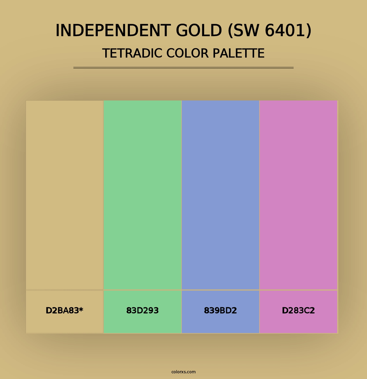 Independent Gold (SW 6401) - Tetradic Color Palette