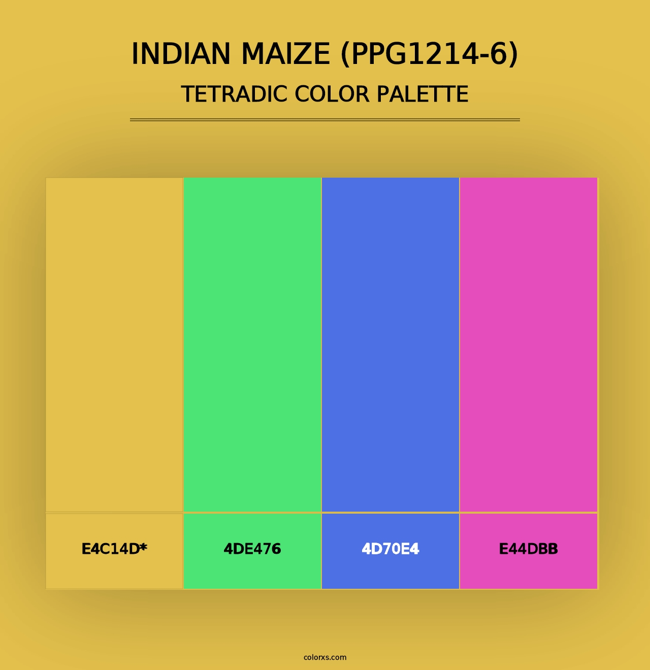 Indian Maize (PPG1214-6) - Tetradic Color Palette