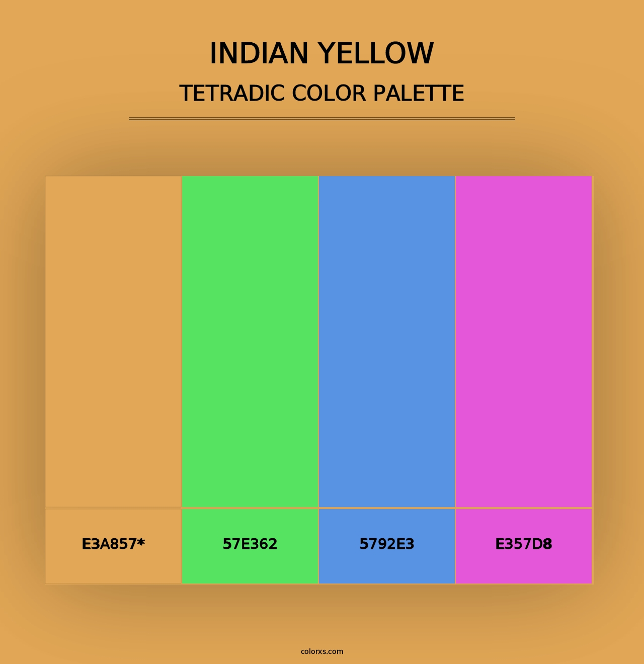 Indian Yellow - Tetradic Color Palette