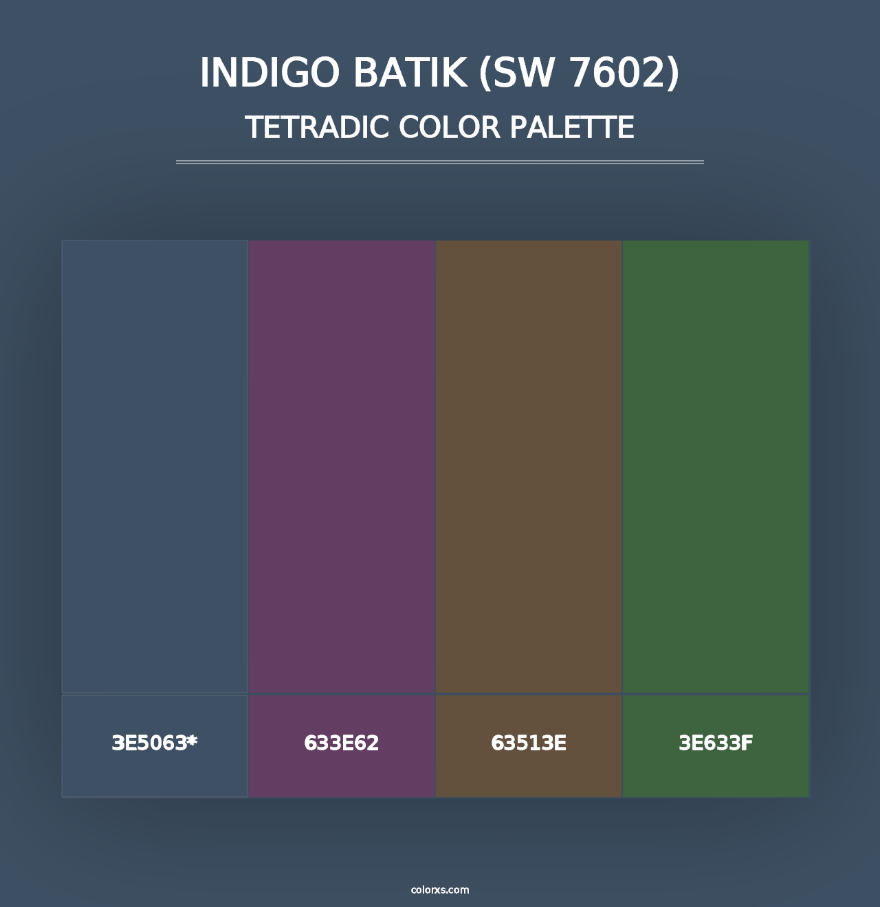 Indigo Batik (SW 7602) - Tetradic Color Palette