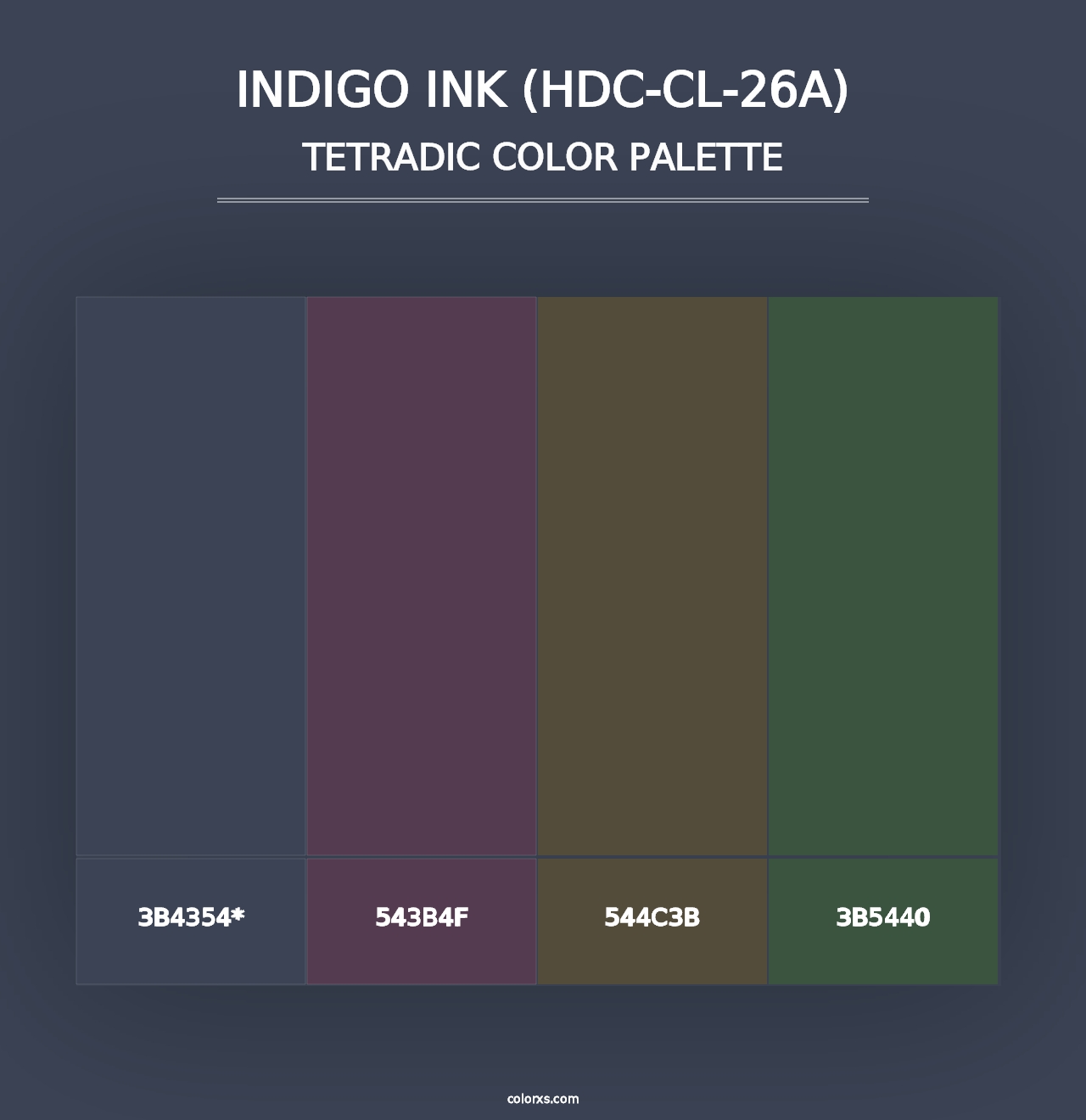 Indigo Ink (HDC-CL-26A) - Tetradic Color Palette