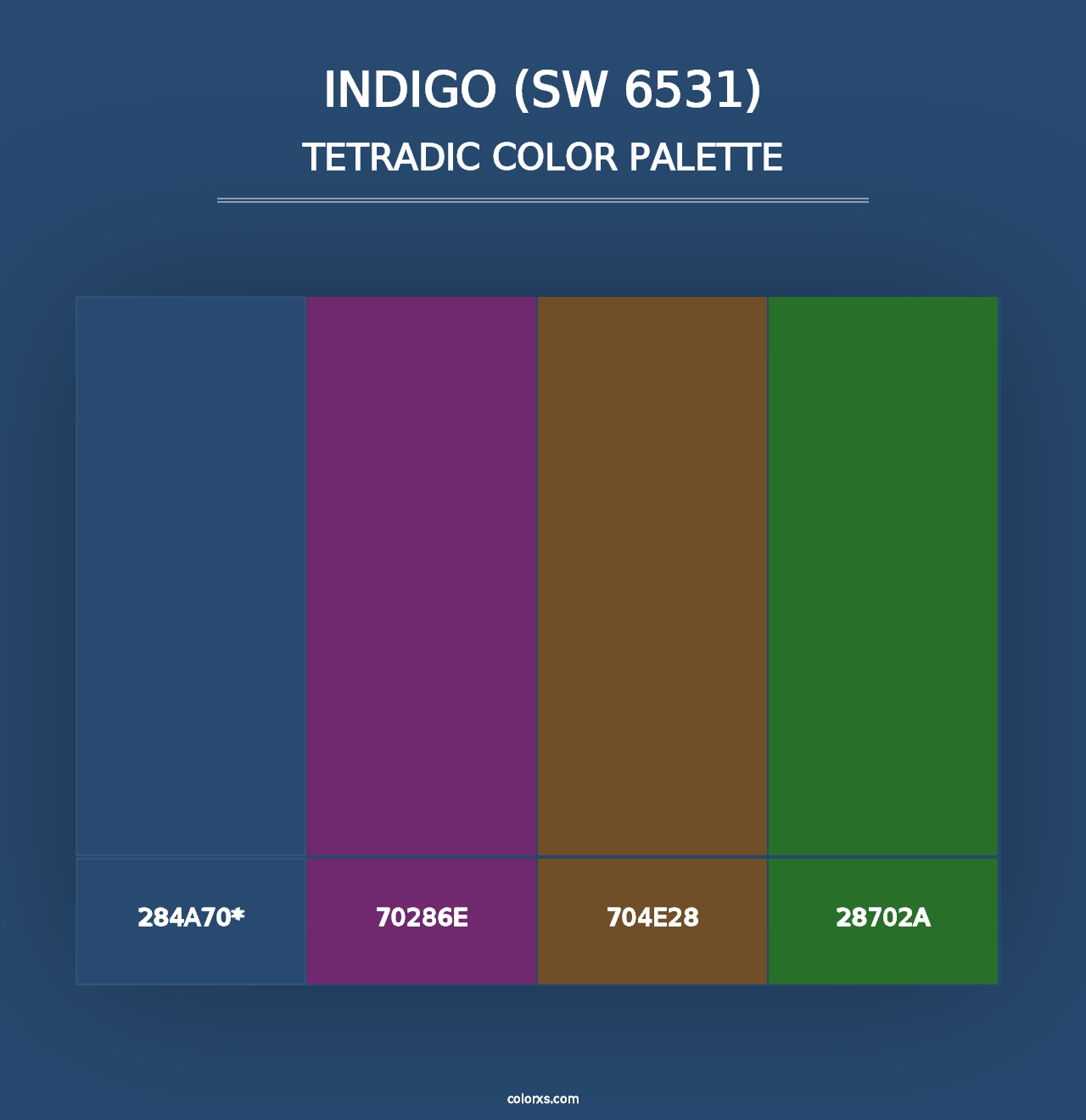 Indigo (SW 6531) - Tetradic Color Palette