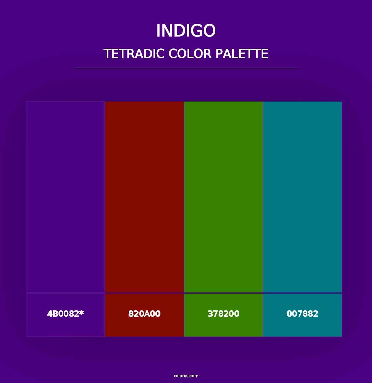 Indigo - Tetradic Color Palette